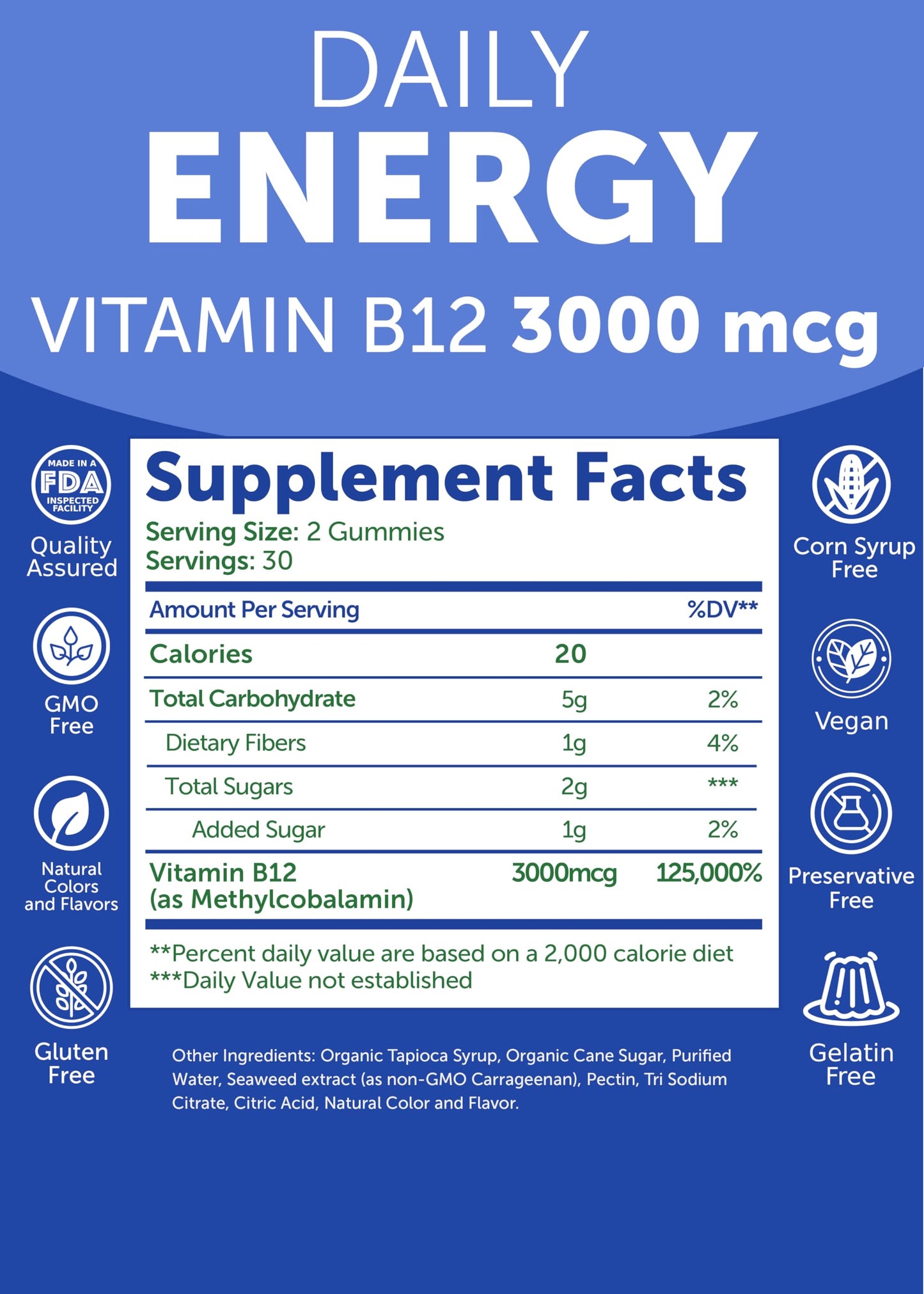 Lunakai D3+K2 with Calcium & Energy B12 Gummies, 120 Gummies
