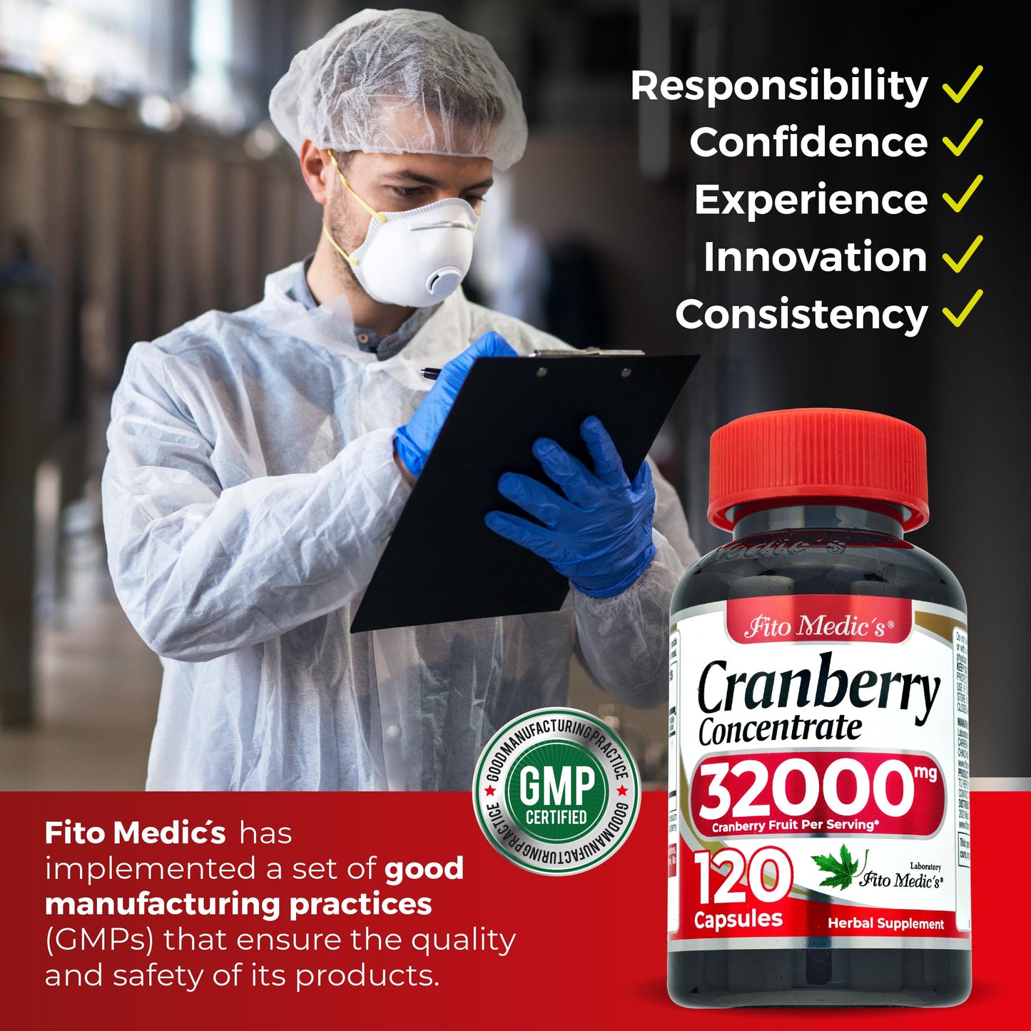 FITO MEDIC'S Cranberry Pills Capsules, 120 Count