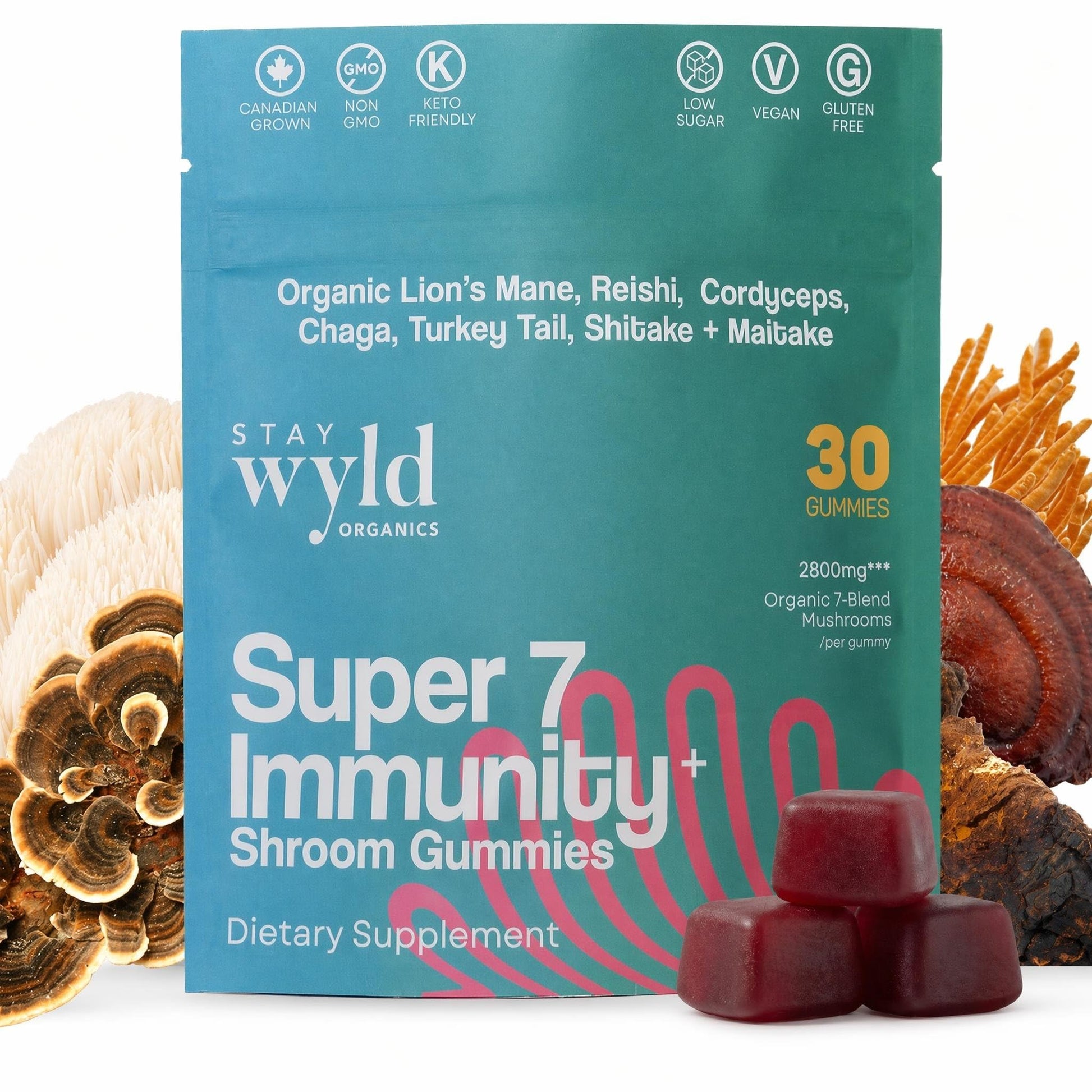 Stay Wyld Organics Super 7 Immunity+ Mushroom Gummy 30
