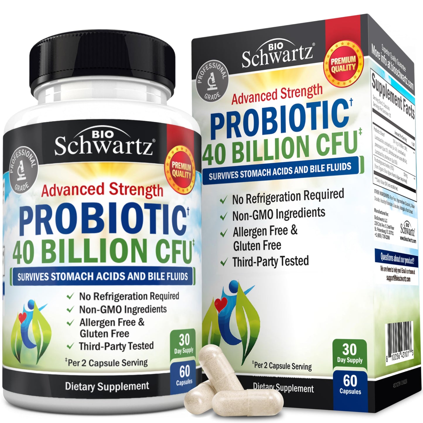 BioSchwartz Daily Probiotic Nutritional Supplement Capsule 60 Count