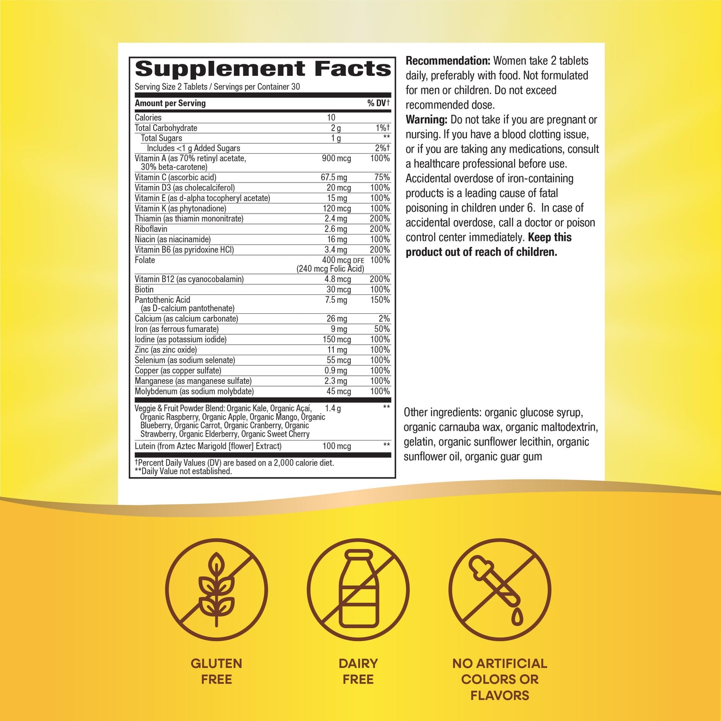 Nature's Way Alive! Women's Garden Goodness Complete Multivitamin Tablet, 60 Count