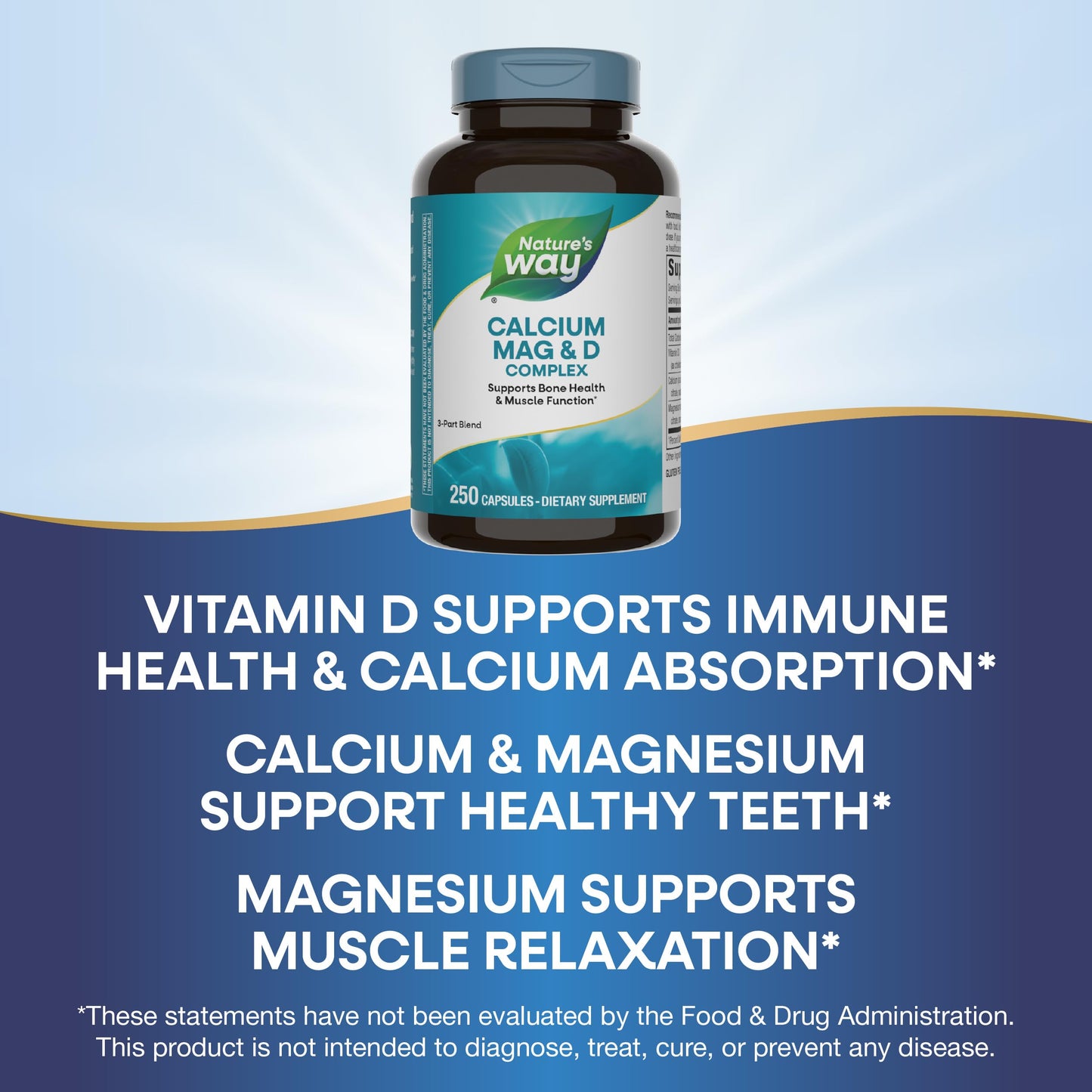 Nature's Way Calcium Magnesium & Vitamin D3 Complex, 250 Capsules