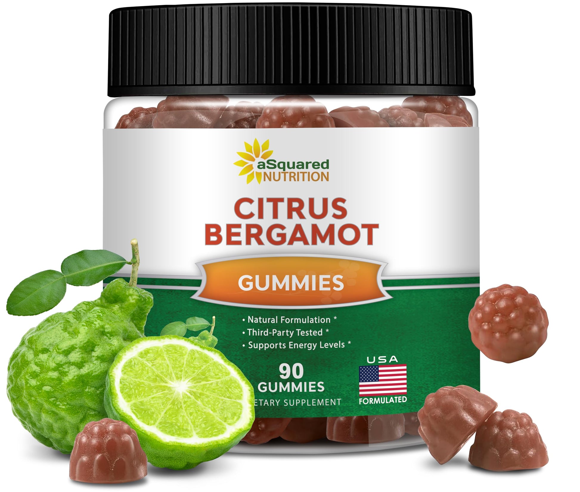aSquared Nutrition Citrus Bergamot Gummies 90 Count