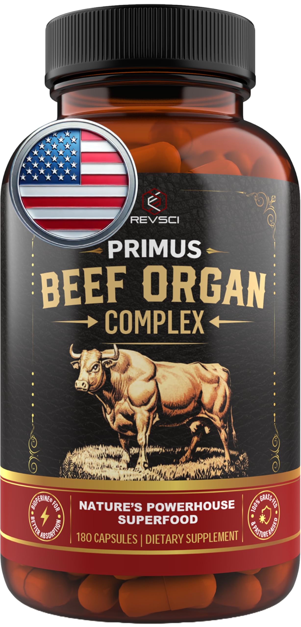 Revolution Science Beef Liver & Organ Capsule 180 Count