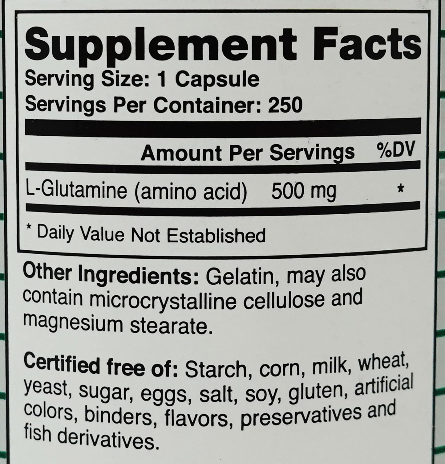 Montiff Pure L Glutamine 500 mg Capsule, 250 Capsules