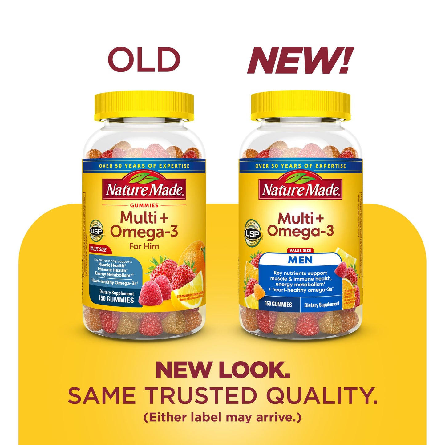 Nature Made Men's Multivitamin Gummies with Omega-3, 150 Gummies