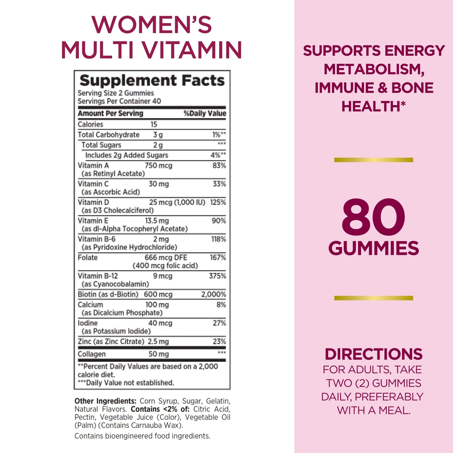 Nature's Bounty Optimal Solutions Women's Multivitamin Gummies, 160 Gummies