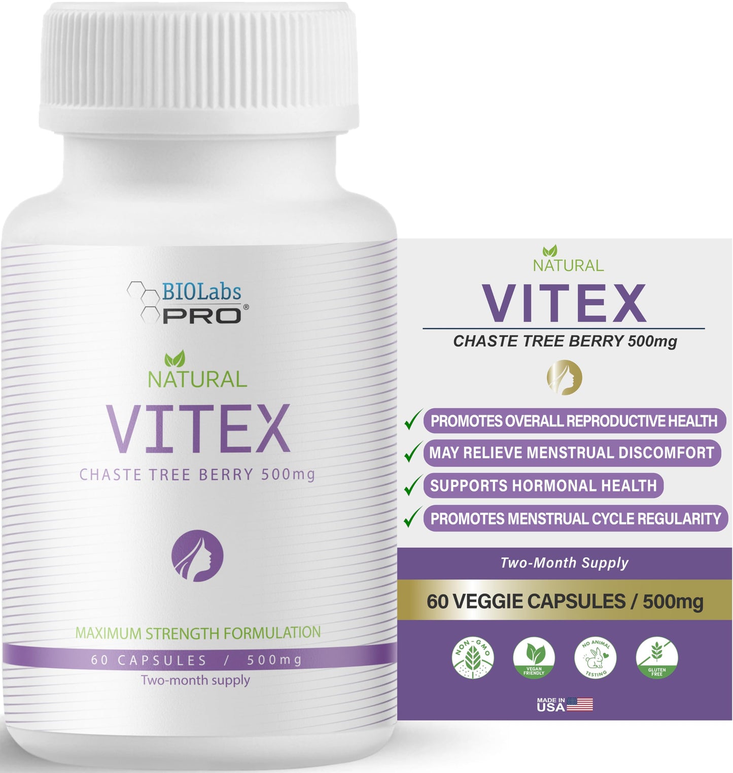 BIOLABS PRO Vitex Chasteberry Supplement Capsule 60 Count
