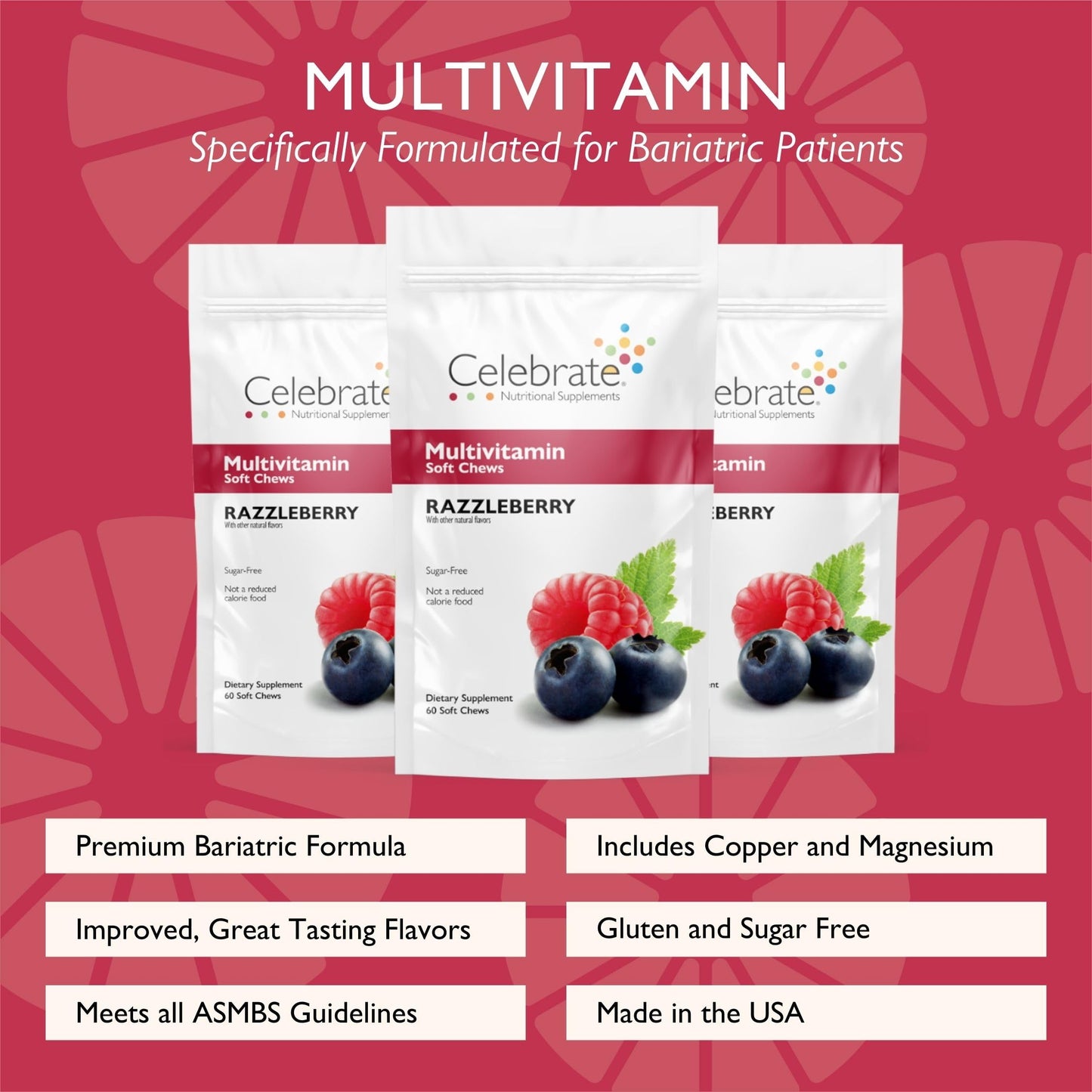 Celebrate Bariatric Supplements Celebrate Vitamins Bariatric Multivitamin Gummy 180 Count