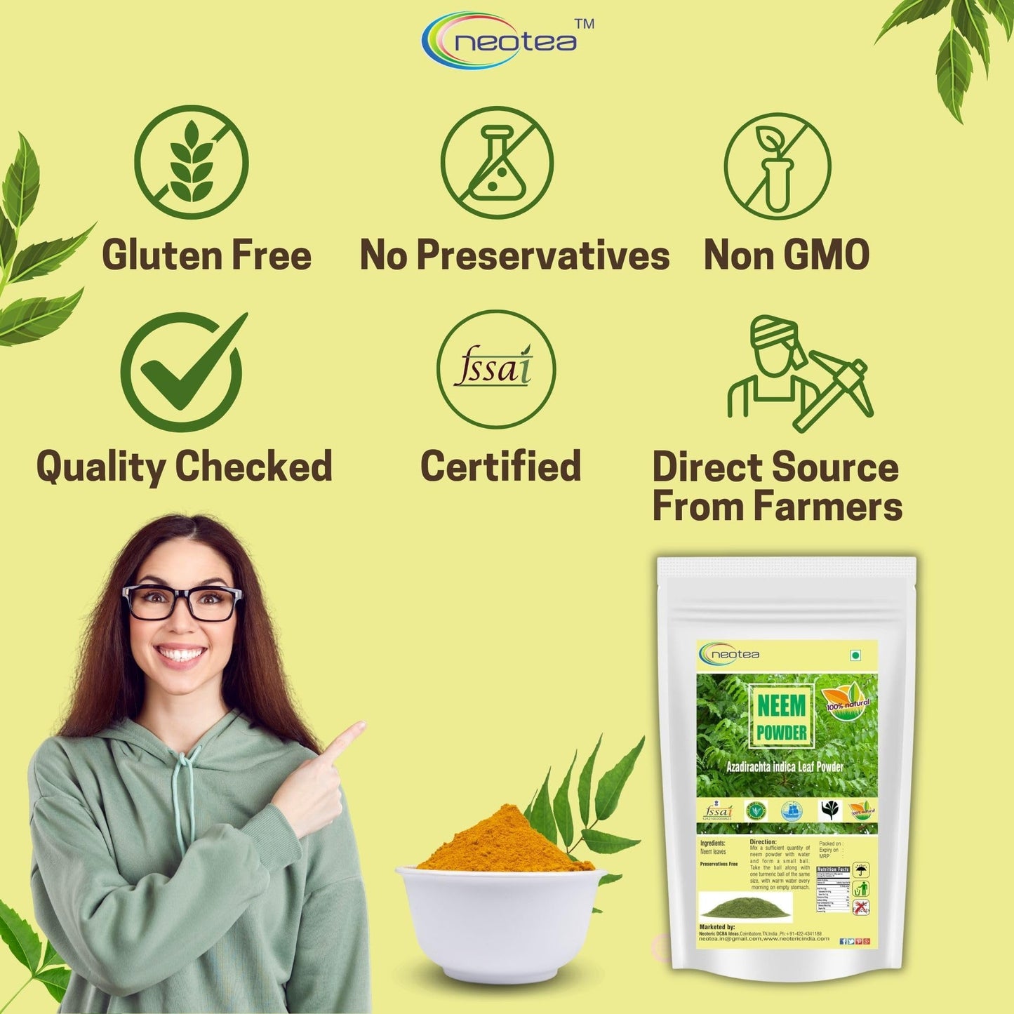 neotea Neem Leaf Powder 1 Ounce