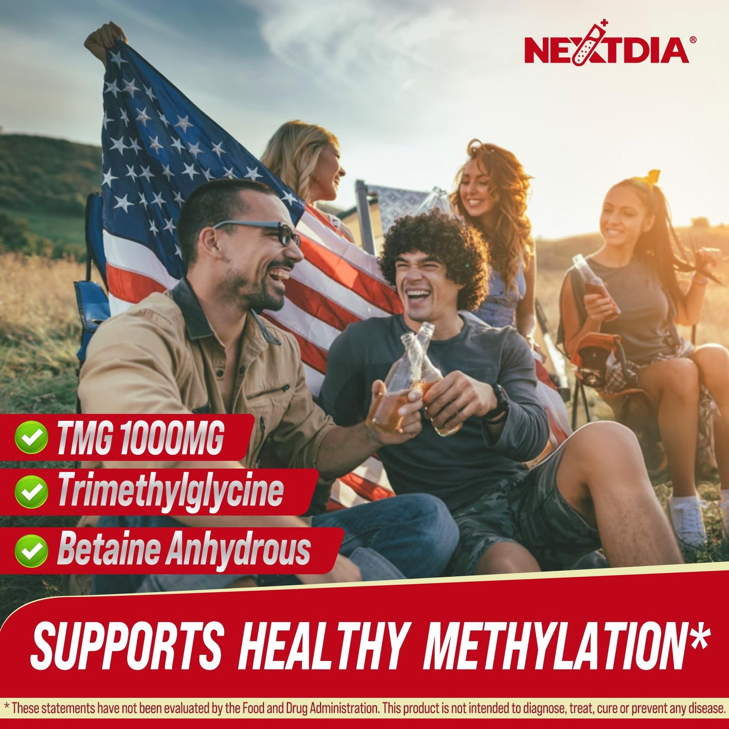 Nextdia TMG Gummies 1000mg Betaine Anhydrous + Methylated Multivitamin & B Complex (Methylfolate, B12, B6) with Magnesium & Taurine, Supports Homocysteine Levels, Brain & Energy, 120 Gummies