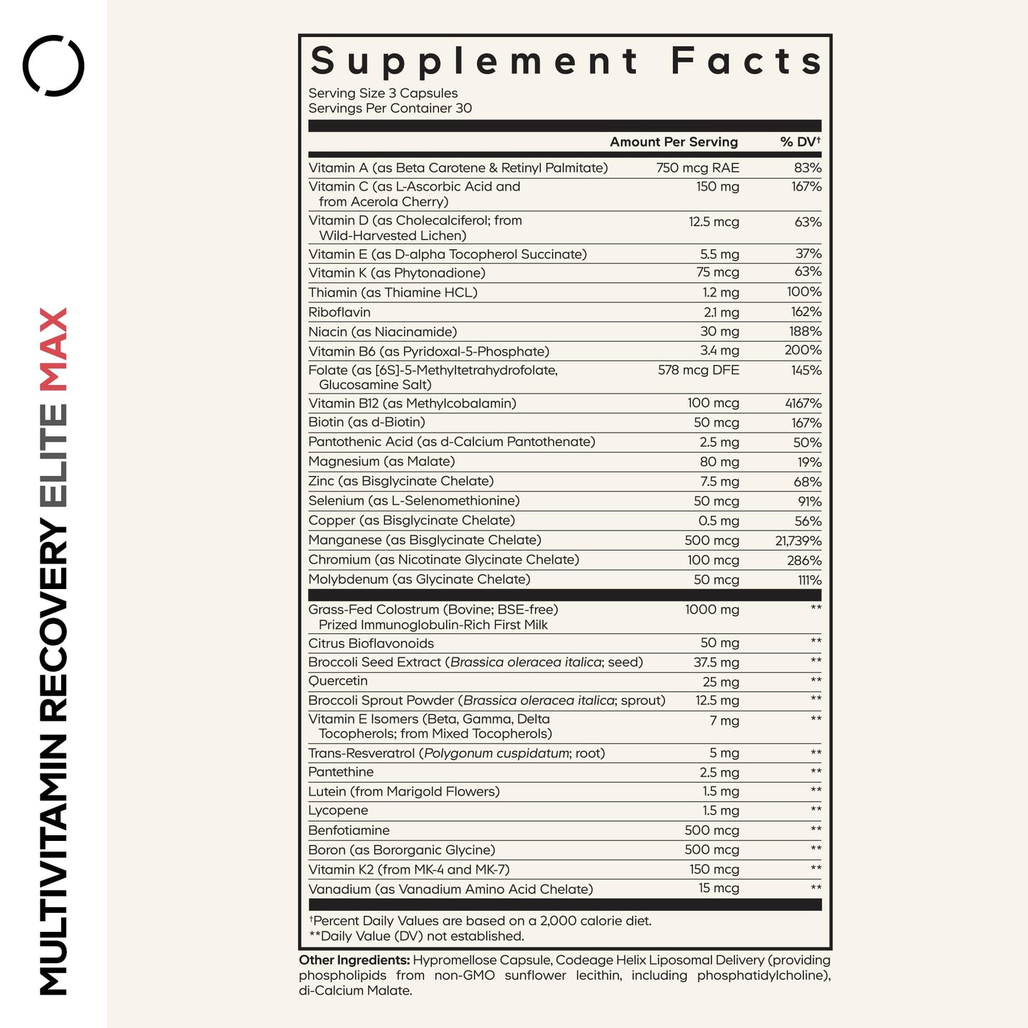 Codeage Multivitamin Recovery Elite Max Supplement 90 Capsules