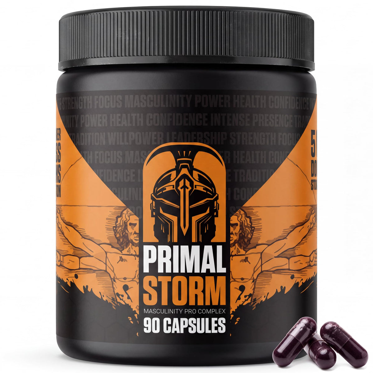 Primal Storm Natural Vitality Support for Men – Men's Vitality Supplement for Energy, Stamina, Performance & Focus with Tongkat Ali, Ginseng & Beetroot – Daily Wellness Support – 90 Capsules