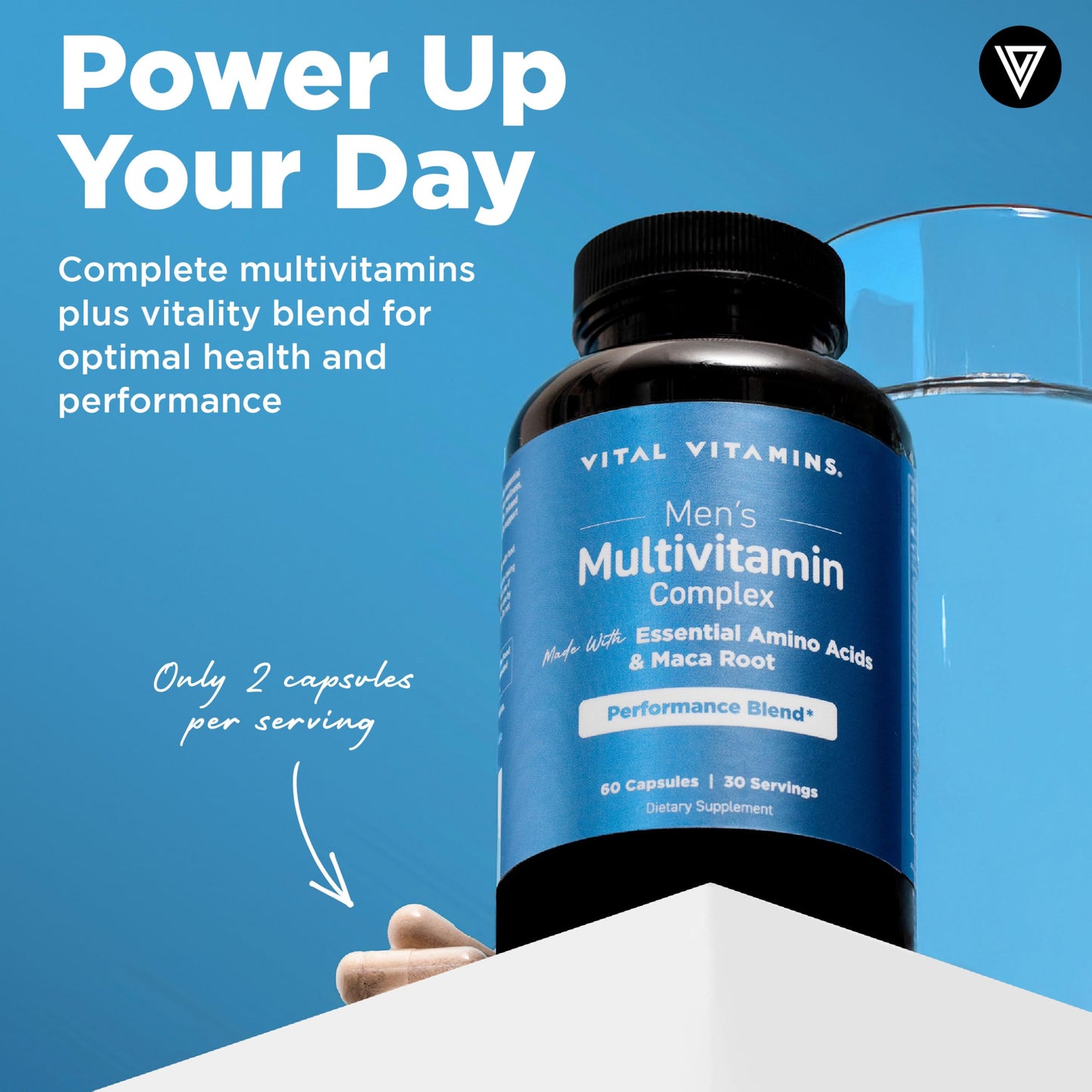 Vital Vitamins Men's Multivitamin Complex for Vitality & Performance Capsules, 60 Count