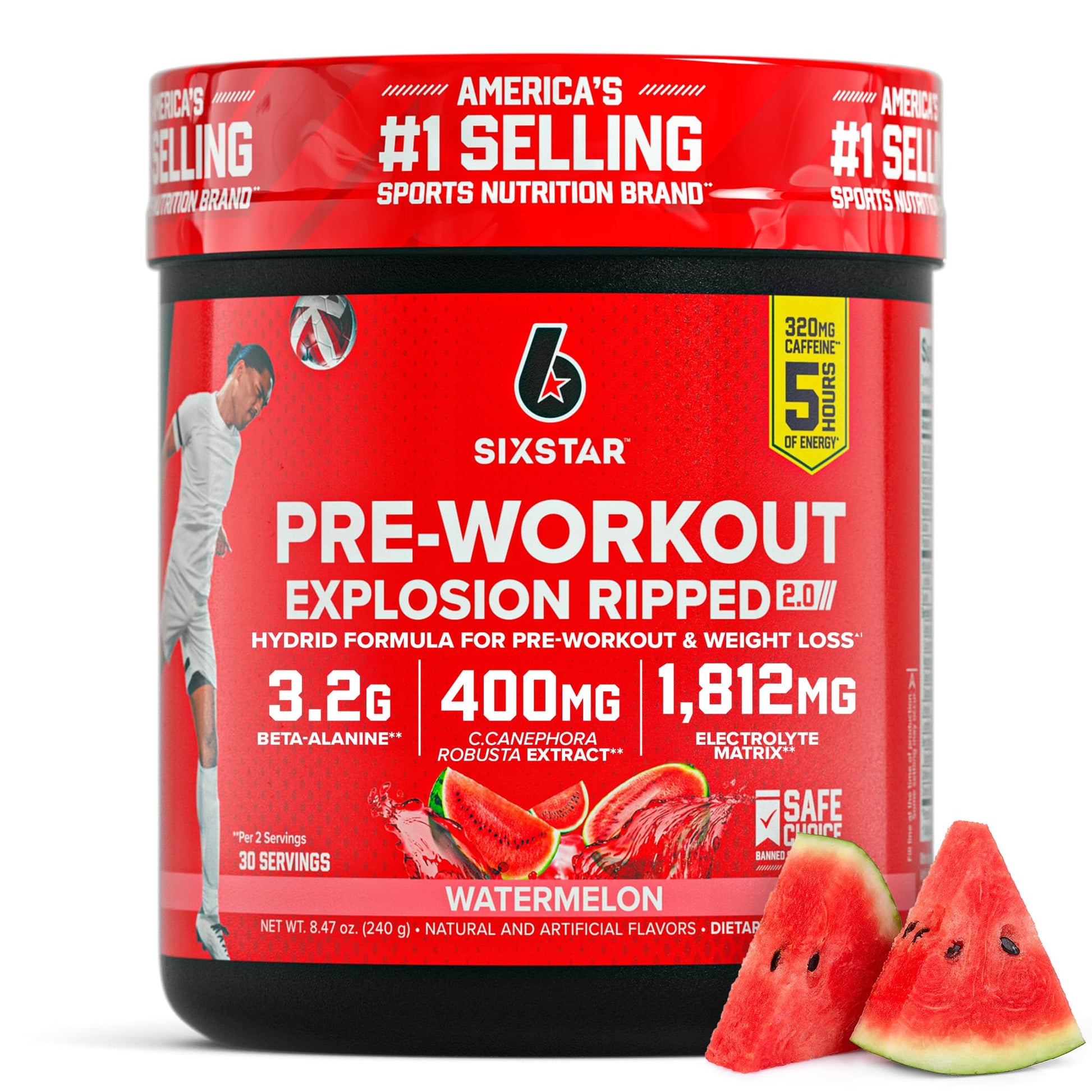 Six Star Pre-Workout Explosion for Men & Women Powder 9.63 Ounce