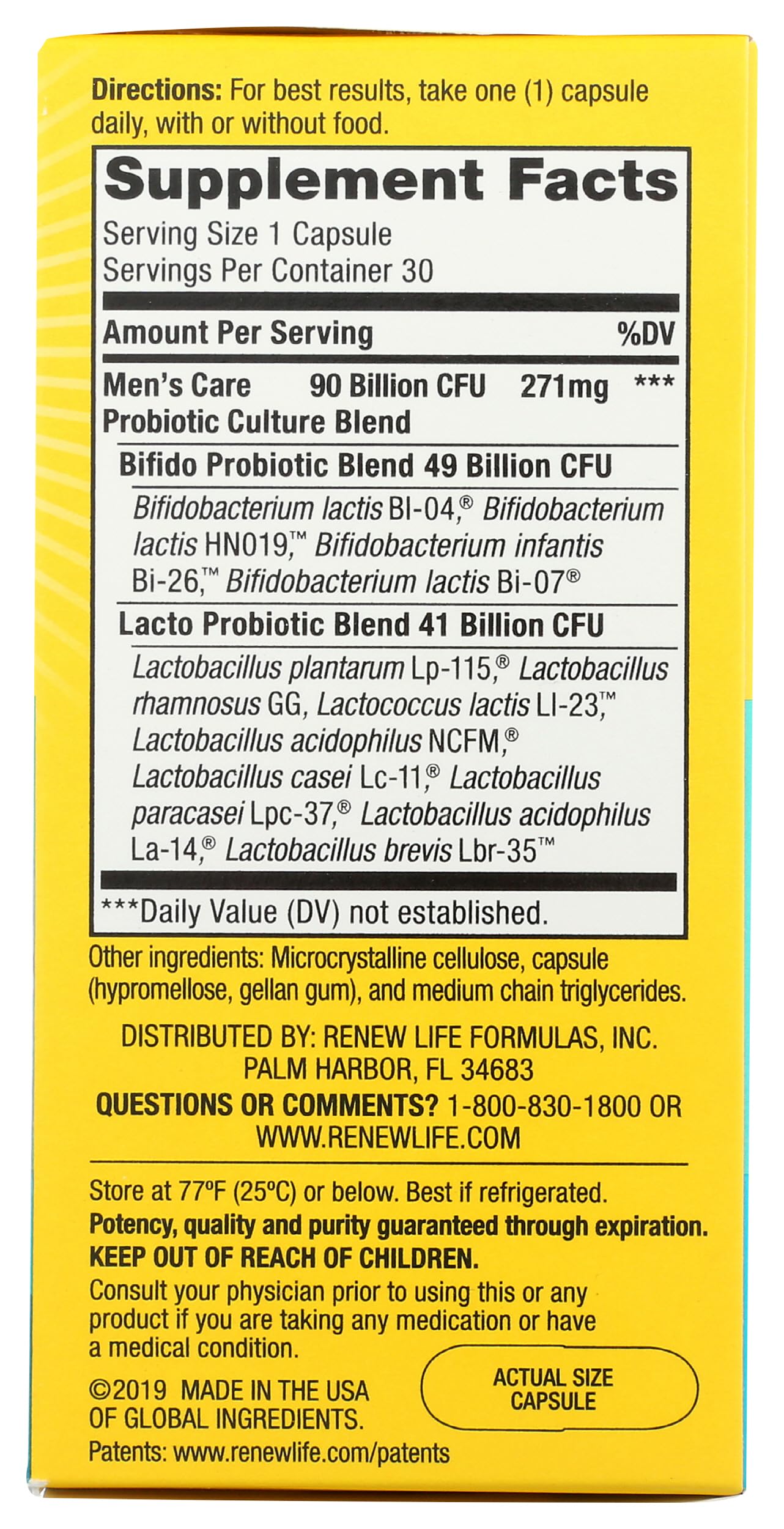 Renew Life Ultimate Flora Men's Care Probiotic Capsules, 30