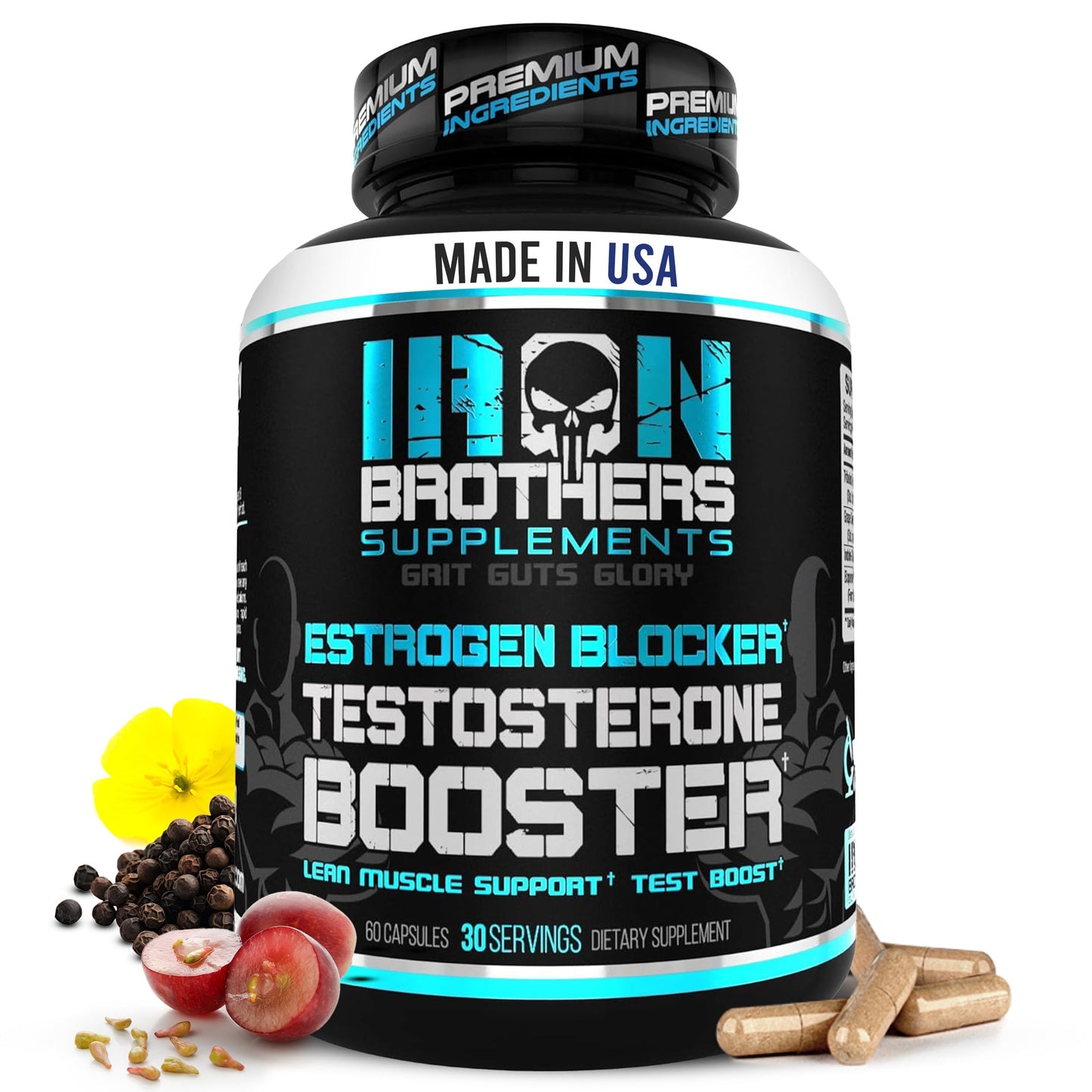 Iron Brothers Supplements Men’s Testosterone Support Capsules 60 Count