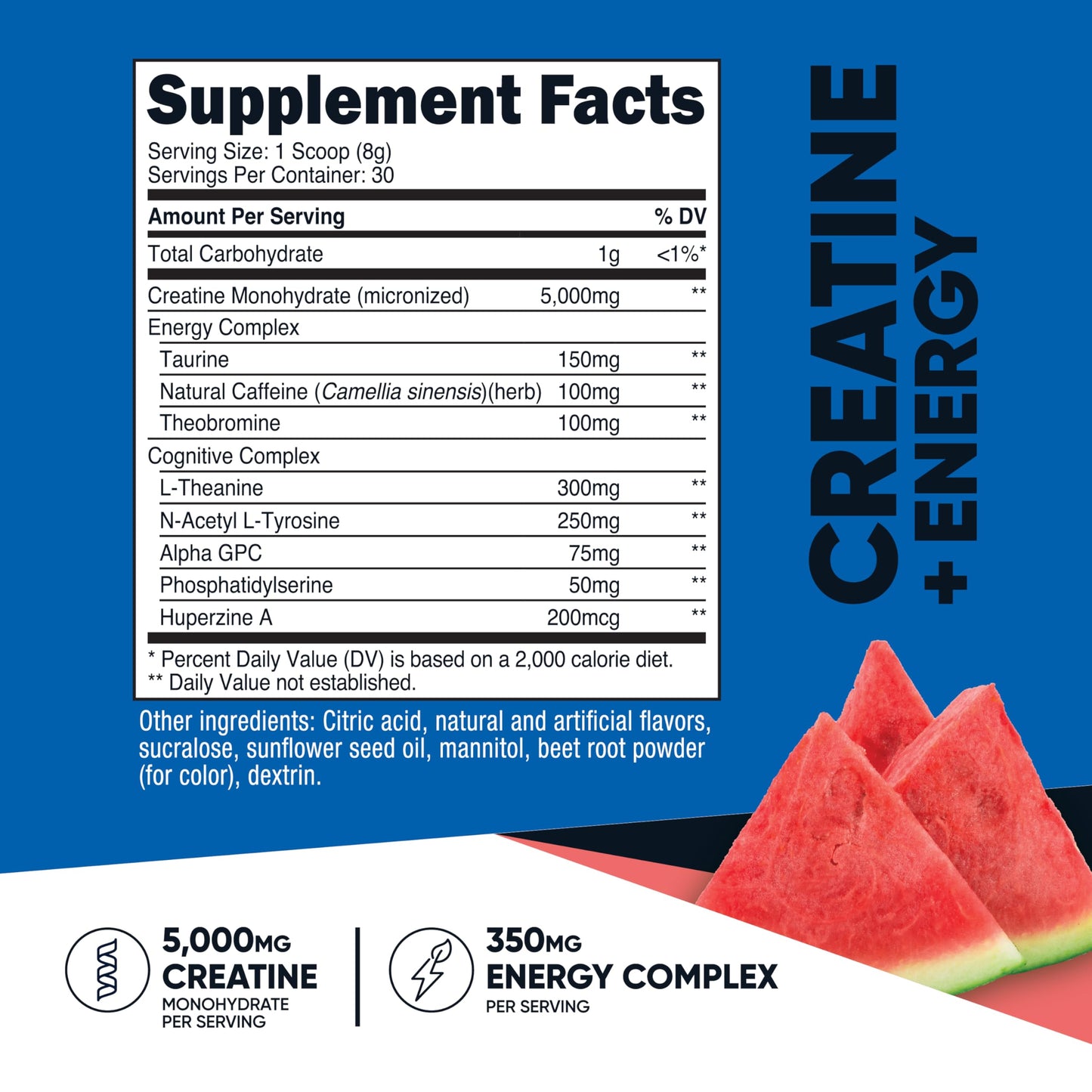 Nutricost Creatine + Energy Powder, 9 Ounce