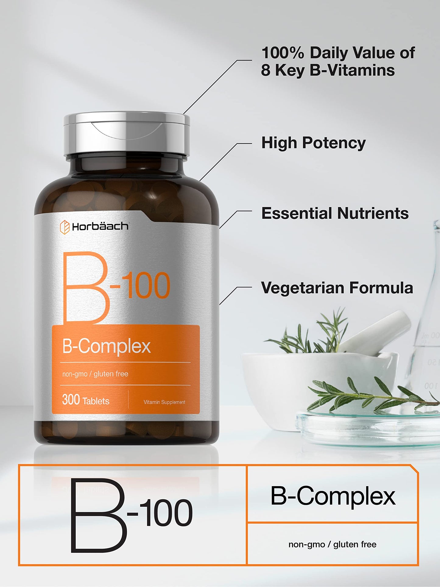 Horbäach Vitamin B-100 Complex 300 Tablets