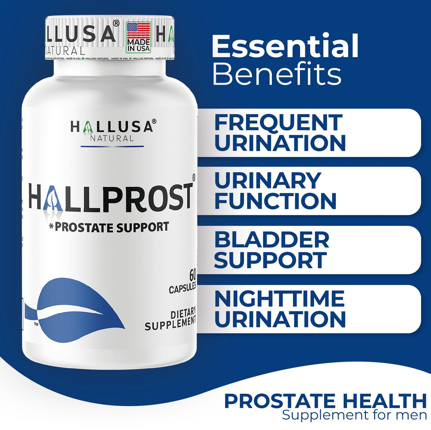Hallusa Natural HallPROST Prostatitis Capsule 60 Count