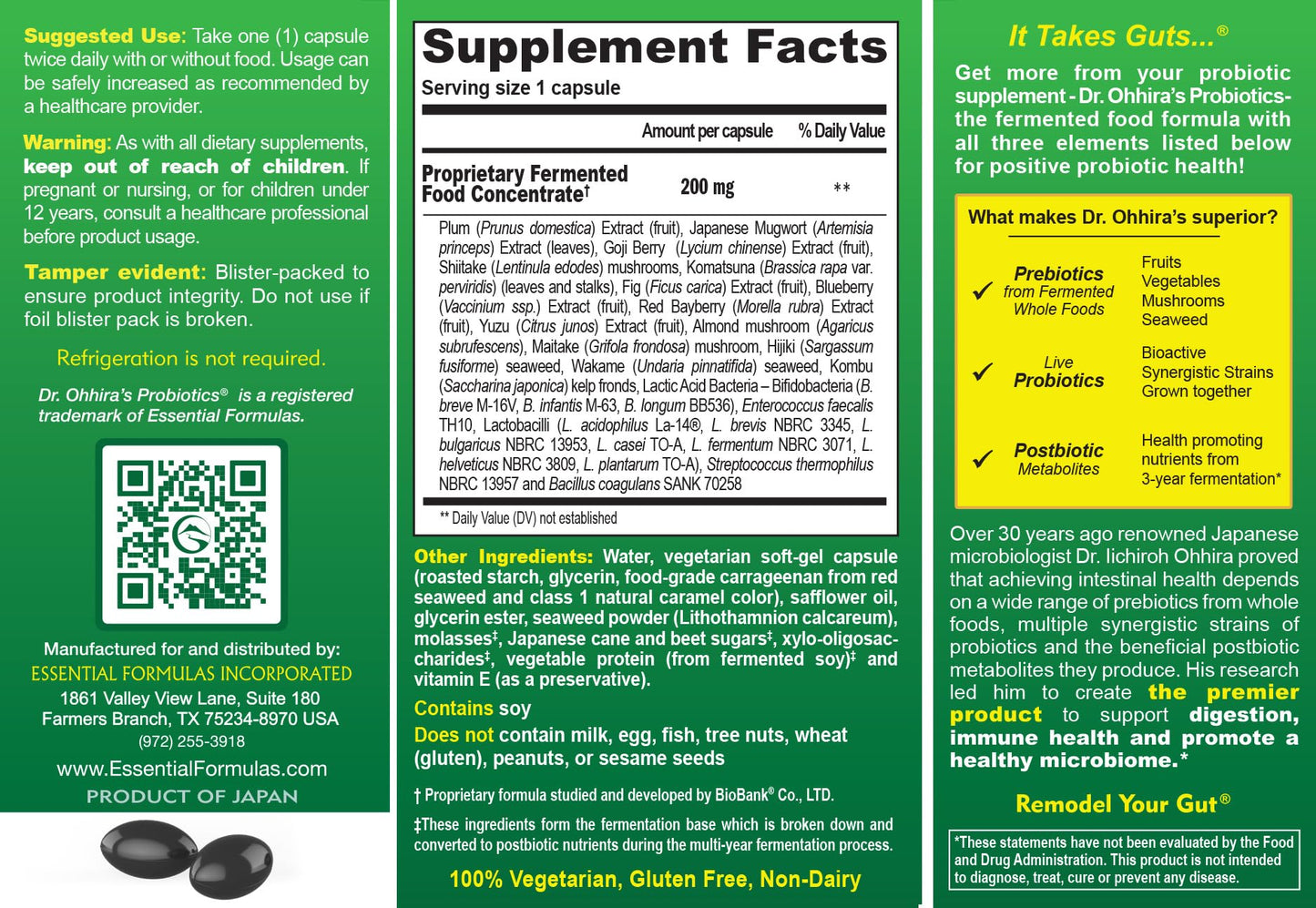 Essential Formulas Dr. Ohhira's Probiotics Original Formula Capsule 1