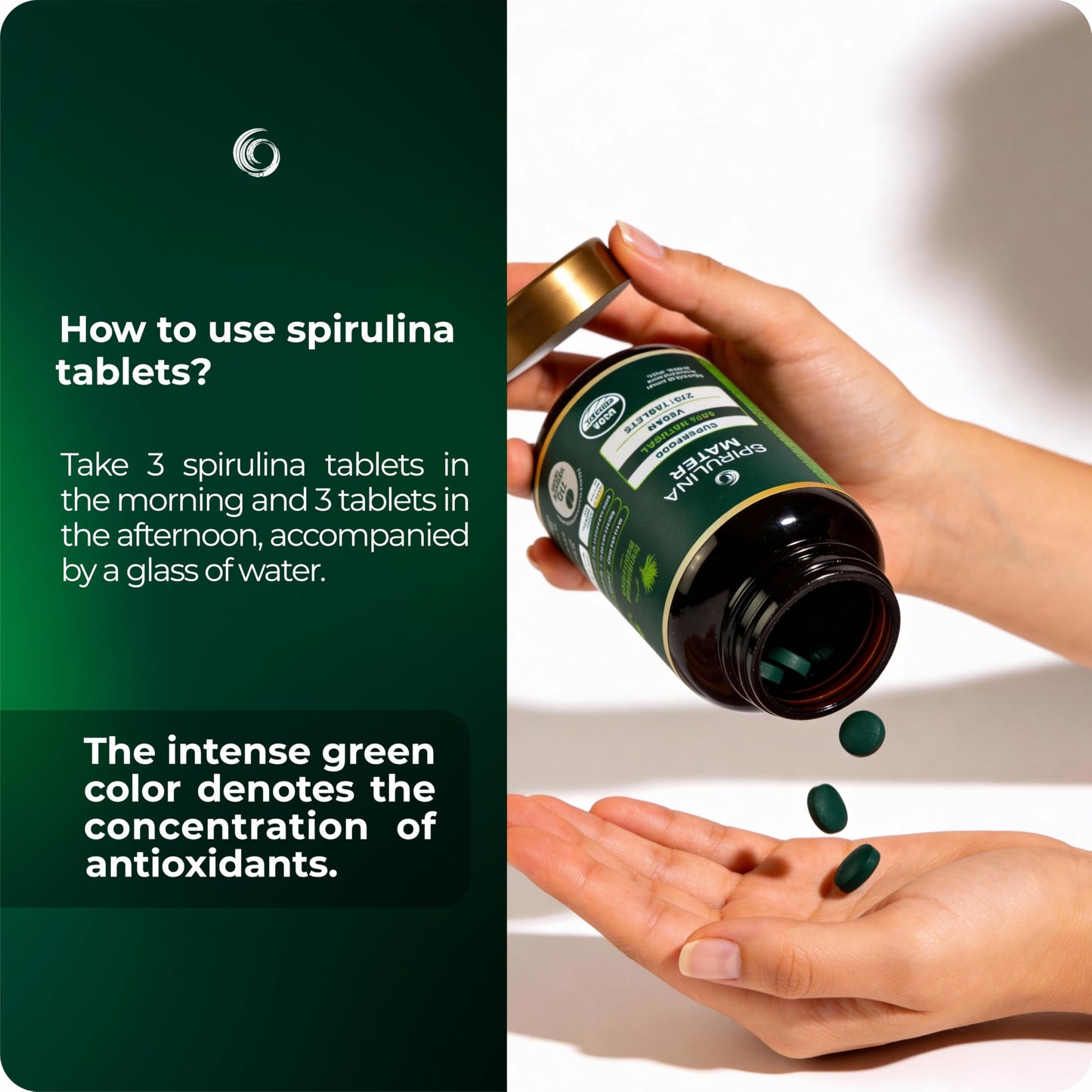 SpirulinaMater Spirulina Tablets, 270 Tablets