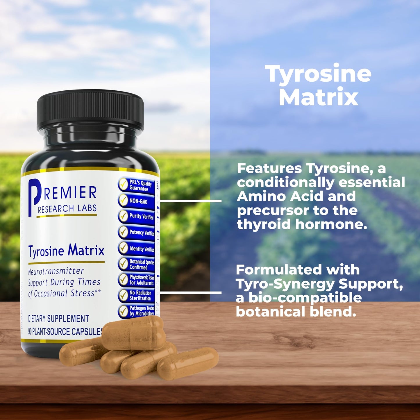 Premier Research Labs Tyrosine Matrix L-Tyrosine Supplement 90 Capsules