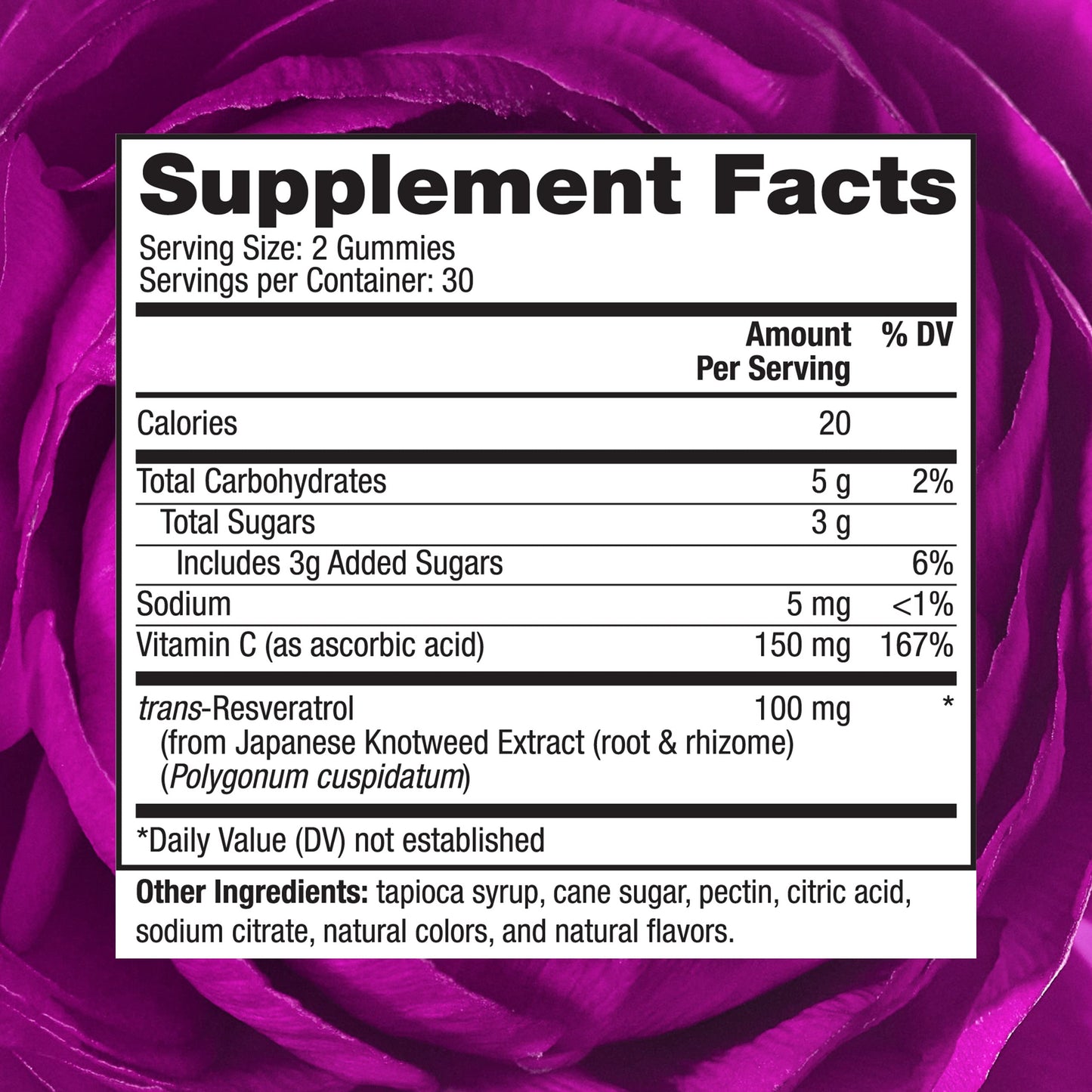 Reserveage Nutrition Resveratrol Gummies 100 mg, 120 Gummies