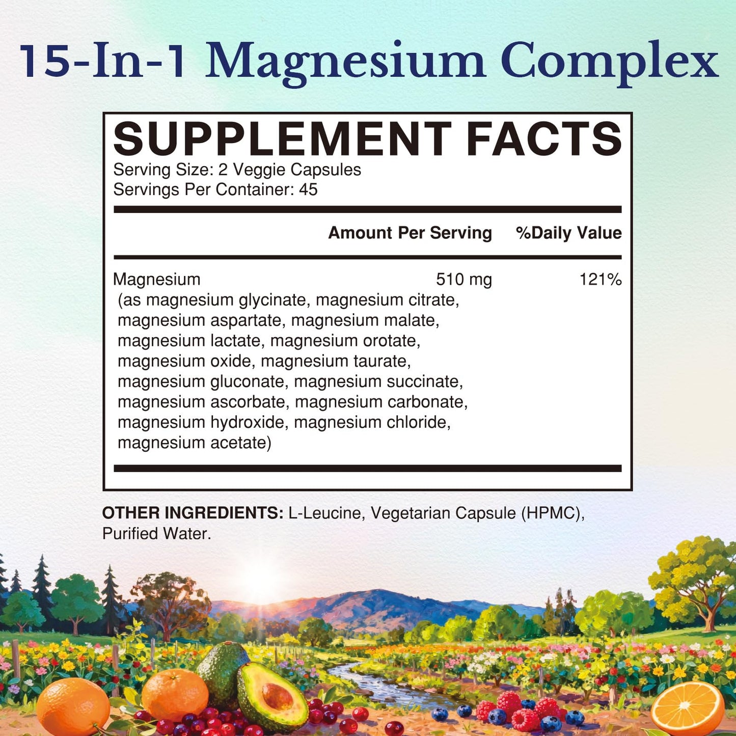 Vitalitown Magnesium Complex 510mg Capsules, 90 Count