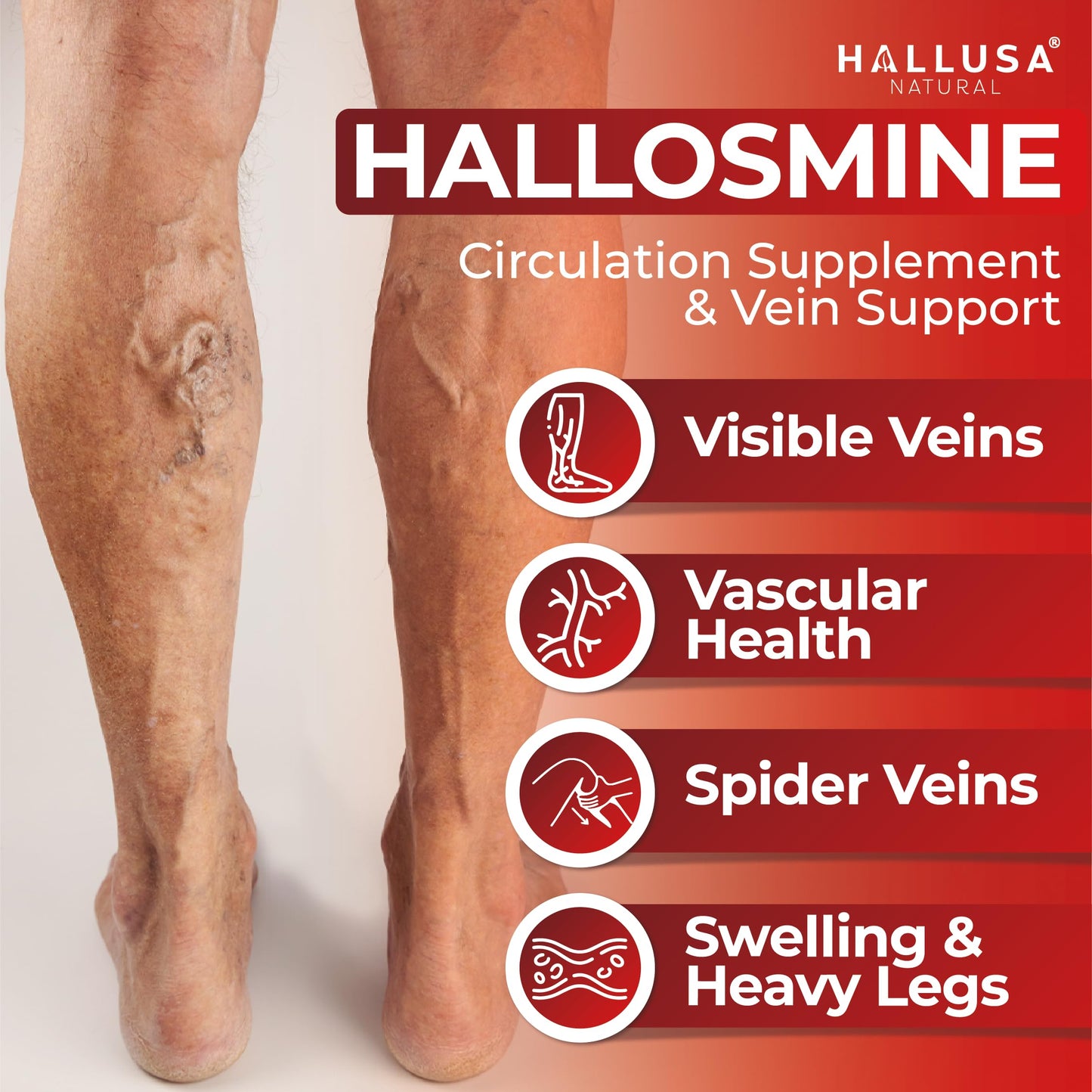 Hallusa Natural Diosmin Circulation Capsule, 60 Count