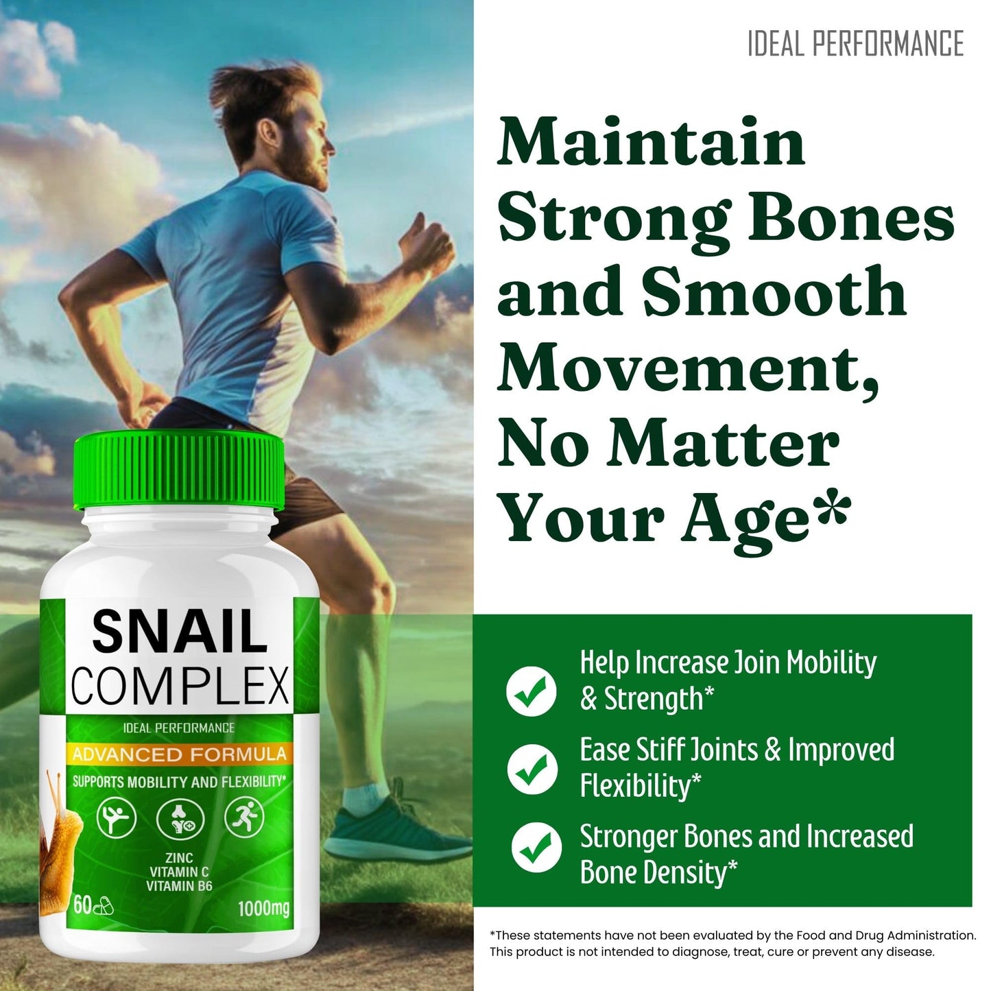IDEAL PERFORMANCE Snail Complex Capsules 180 Count