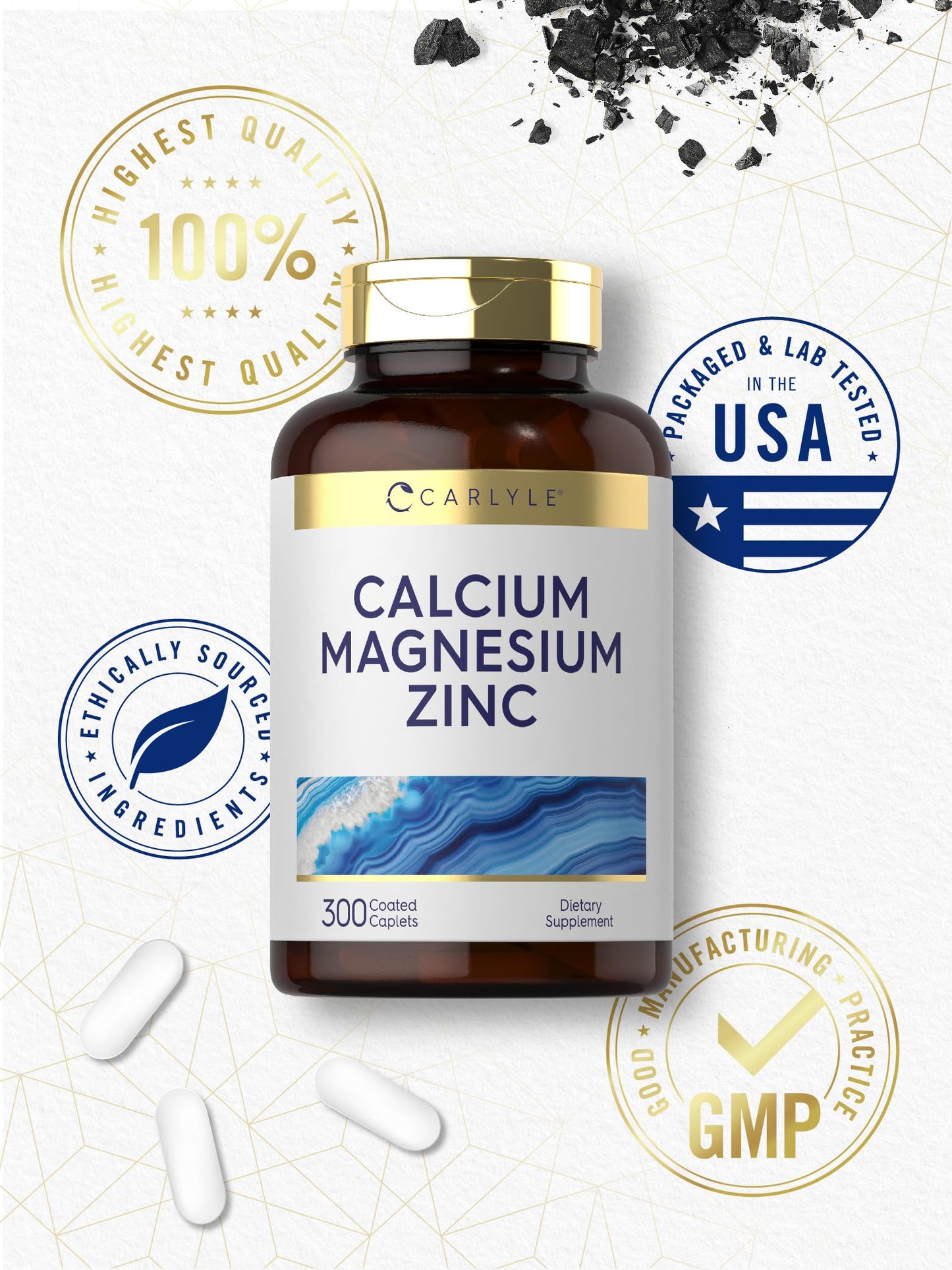 Carlyle Calcium Magnesium Zinc Caplets 300