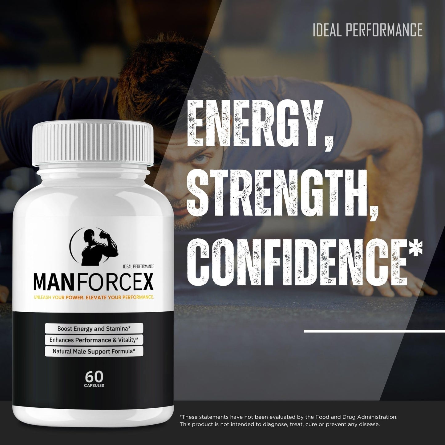 IDEAL PERFORMANCE ManForceX Supplement for Men Capsules 300 Count
