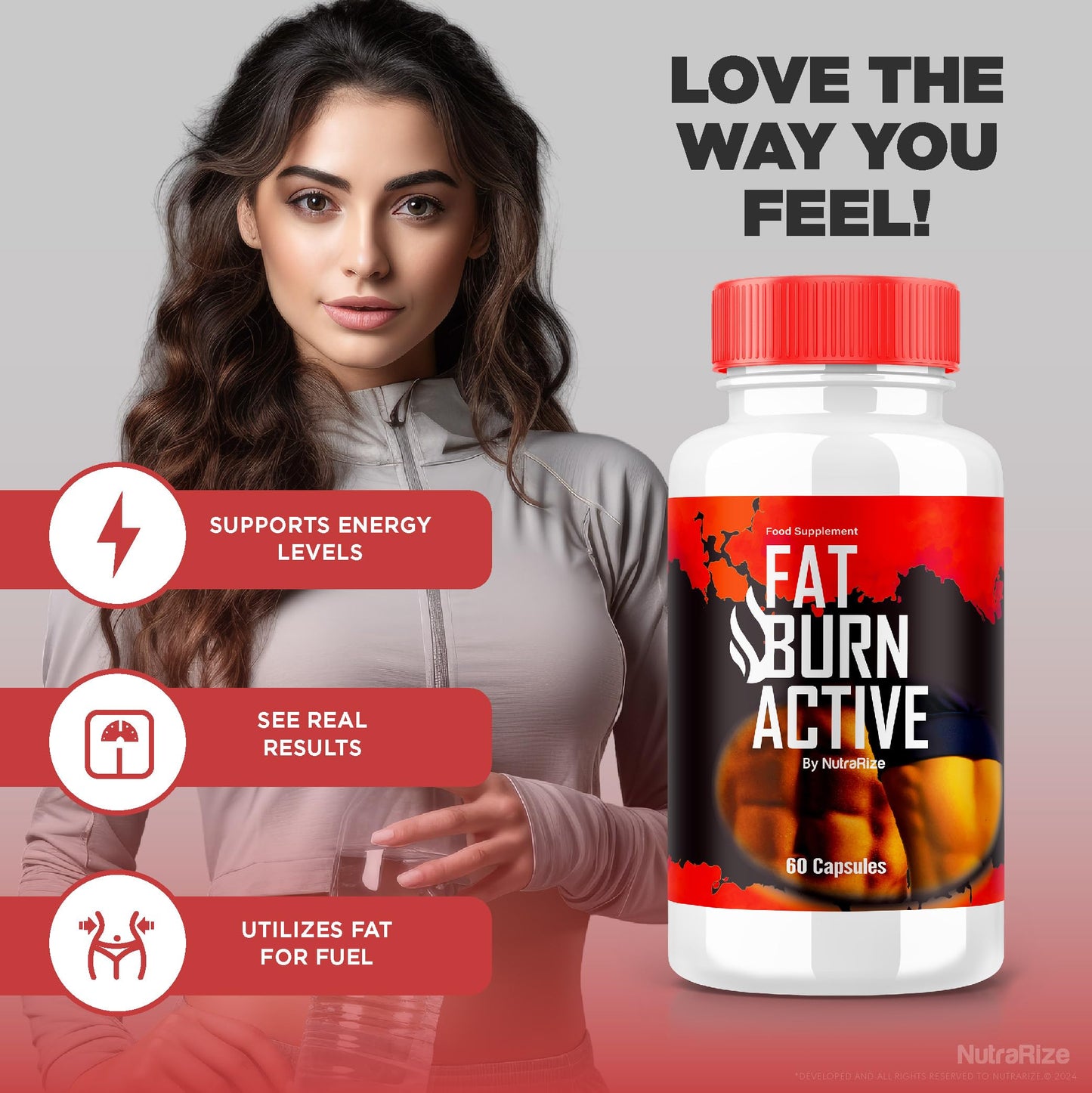 NutraRize Fat Burn Active Keto Capsules, 60 Count