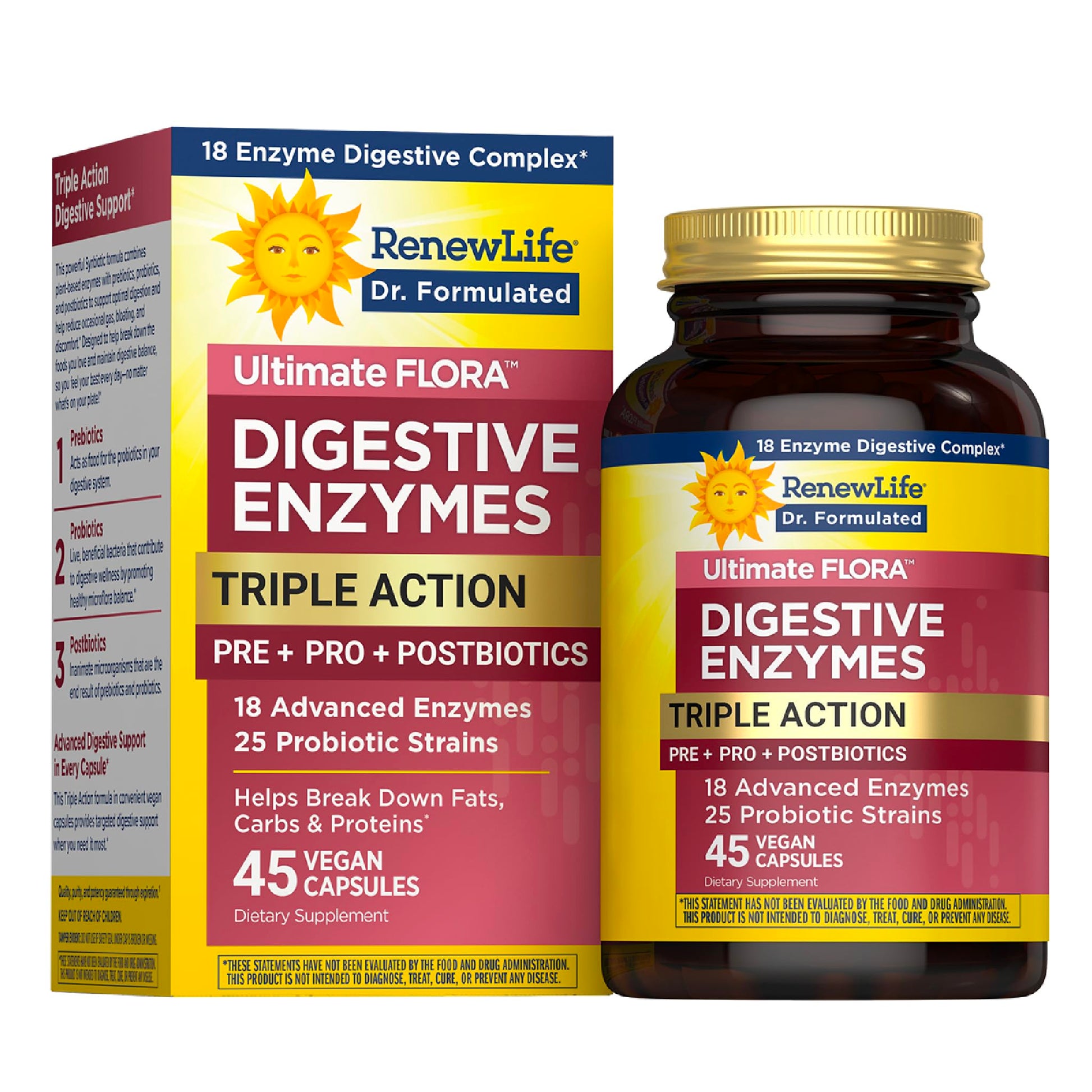 Renew Life Ultimate Flora Digestive Enzymes with Probiotics and Prebiotics Capsules 45