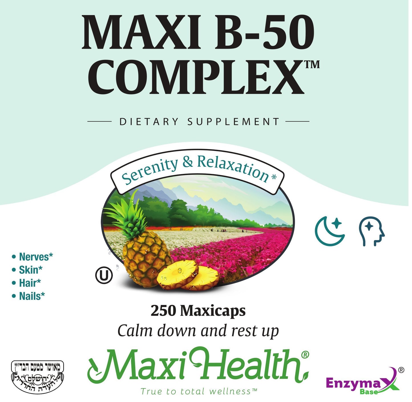 Maxi Health Stress Relief Vitamin B Complex Capsule for Women and Men, 250 Count