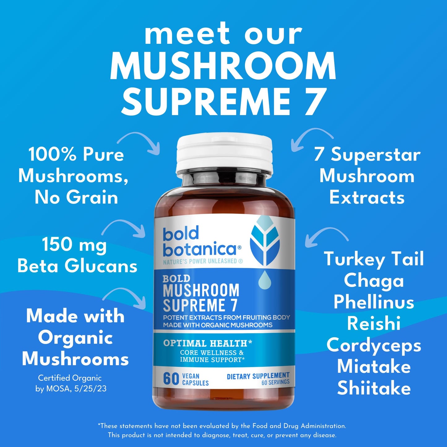 Bold Botanica Mushroom Supreme 7 Capsule 60 Count