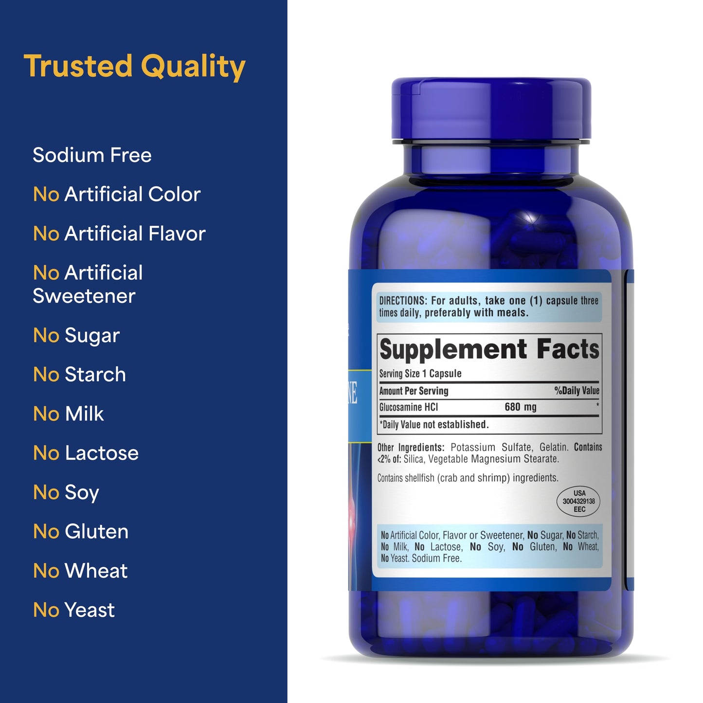 Puritan's Pride Joint Formula Glucosamine HCI Capsule 240 Count