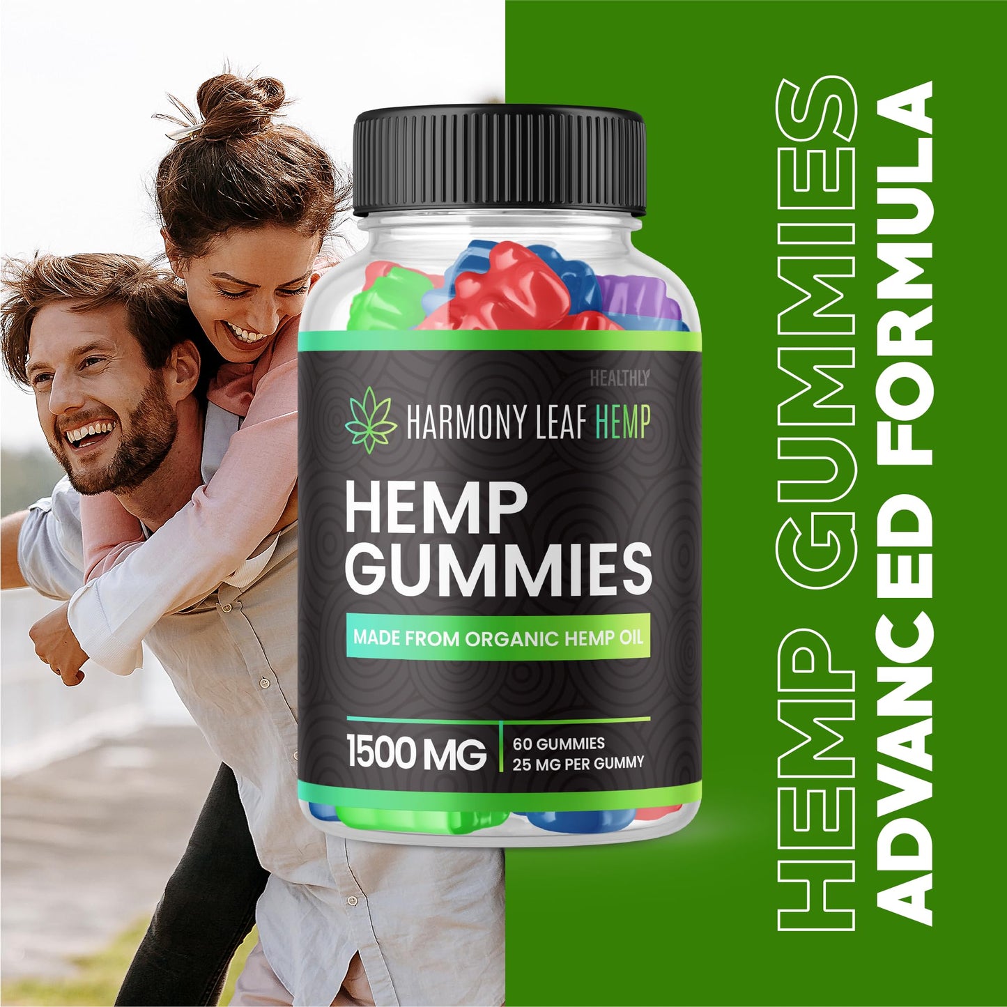 Purvia Harmony Leaf Hemp Gummies, 25 mg per Gummy, 120 Gummies
