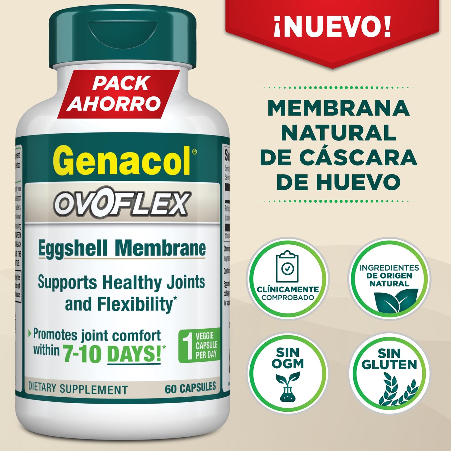 Genacol Ovoflex Natural Eggshell Membrane Supplement 60 Capsules