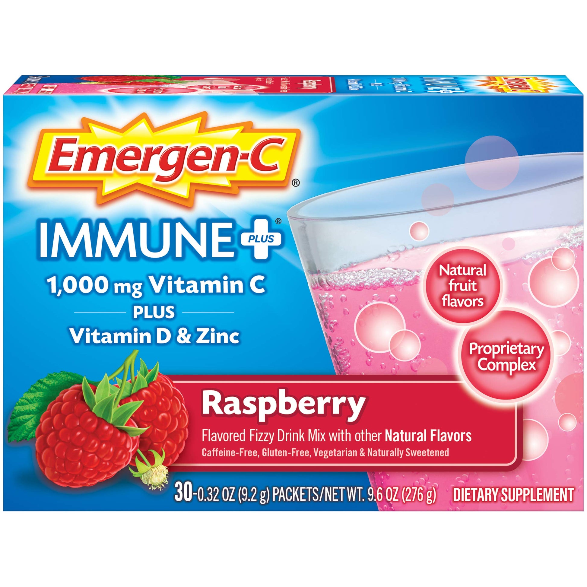 Emergen-C Immune+ 1000mg Vitamin C Powder, 30 Count