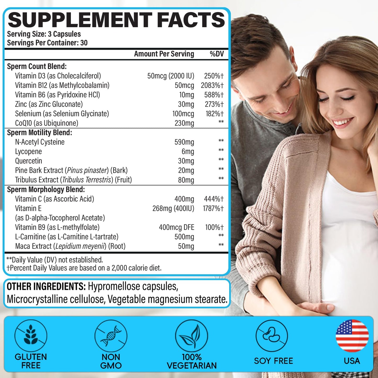 Chisytkiy Male Fertility Supplements Pre Conception For Him Sperm Count Motility Capsule 90 Count