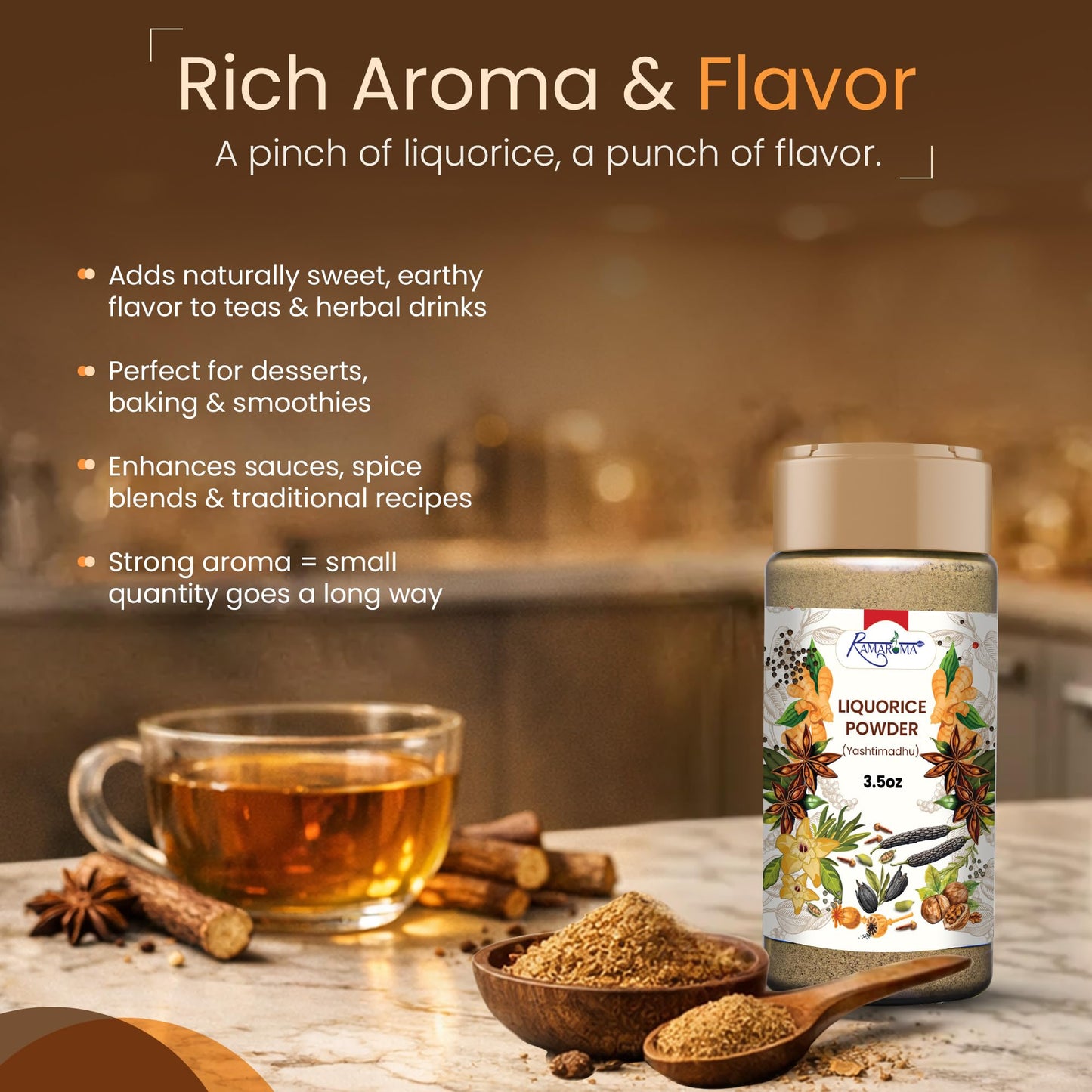 Ramaroma Organic Liquorice Powder (Mulethi) Powder 12 oz