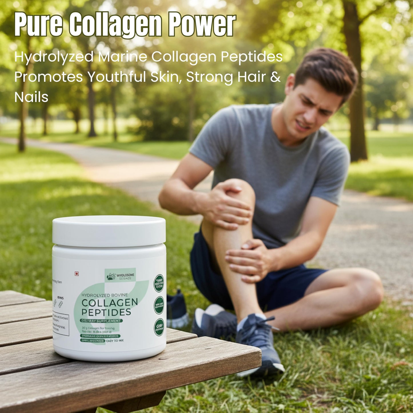 WHOLESOME SCIENCE Hydrolyzed Bovine Collagen Peptides Powder 7.05 Ounce