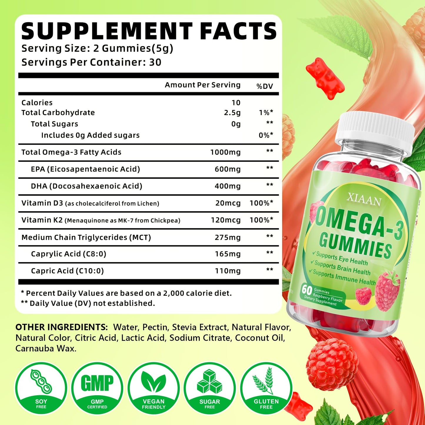 XIAAN Omega-3 Gummies 120 Count