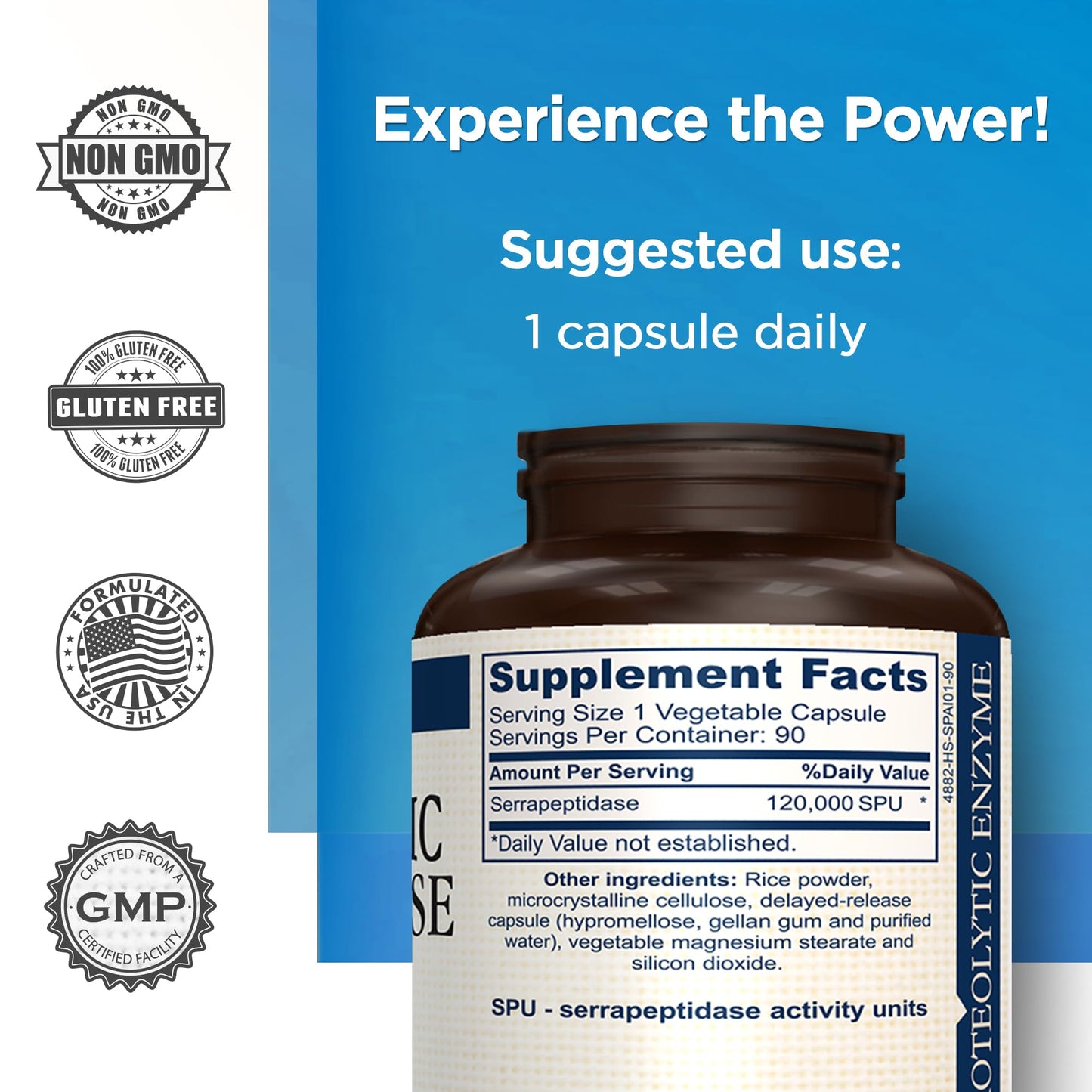 AMVILAB Nattokinase Serrapeptase Enzyme Supplement 120,000 SPU Capsule 90 Count
