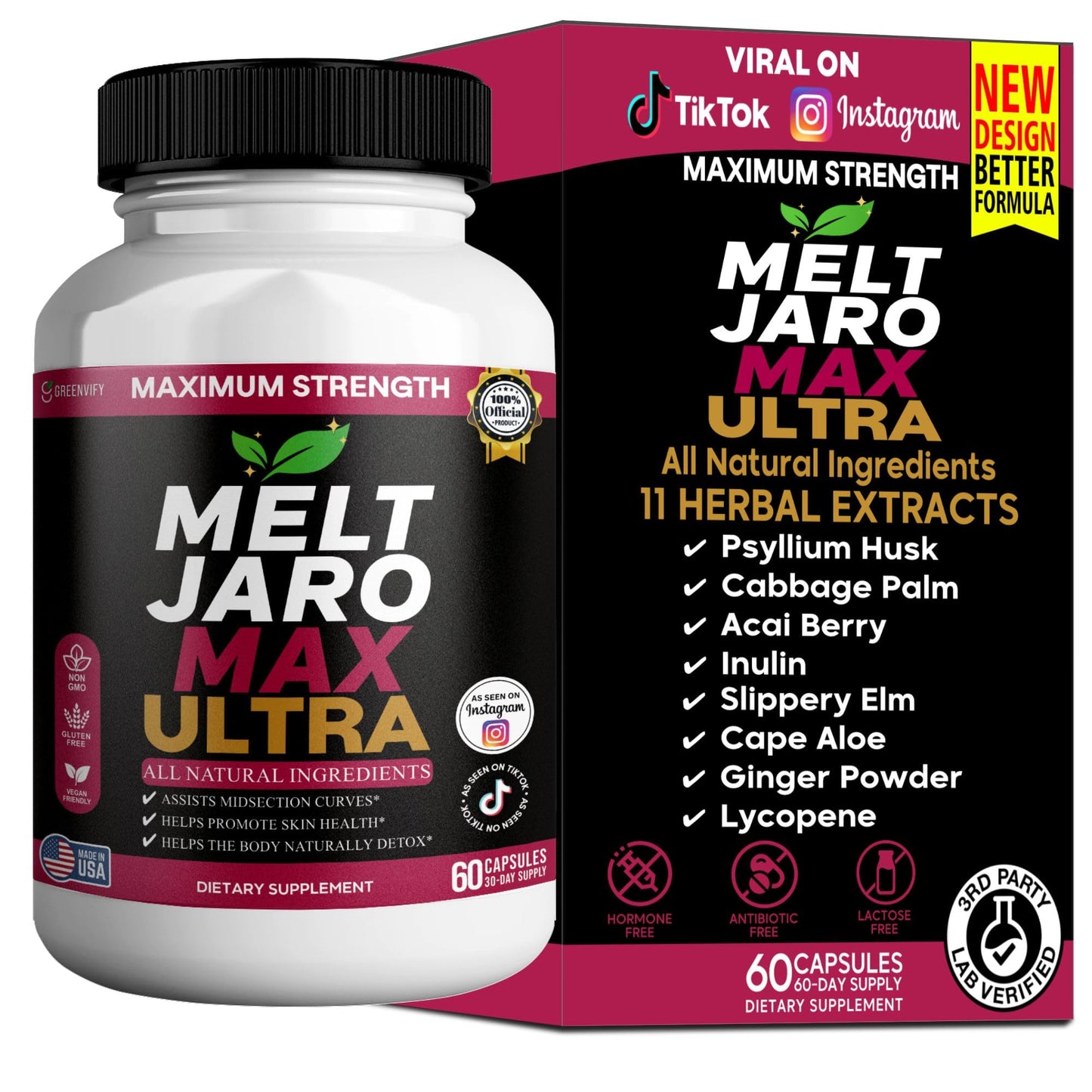 GREENVIFY Iron Max Brain Extra Strength Brain Support Nootropic Memory and Focus Enhancer Capsules 60