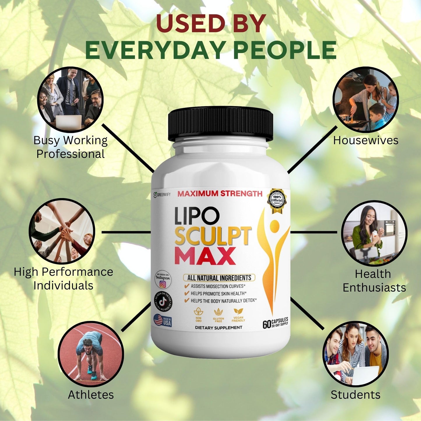 GREENVIFY Lipo Sculpt Max Maximum Strength Dietary Supplement Capsules 60