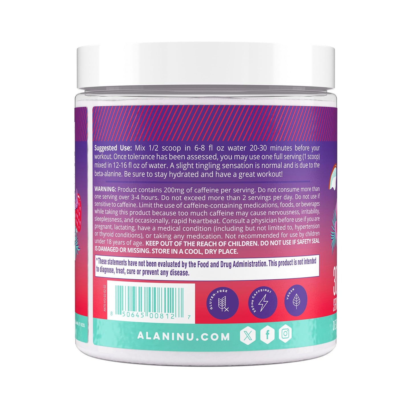 Alani Nu Pre Workout Powder Hawaiian Shaved ICE, 30 Servings