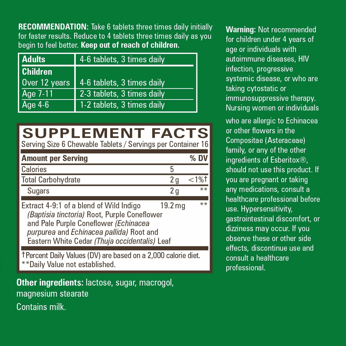 ESBERITOX Supercharged Echinacea Chewable 100 Tablets